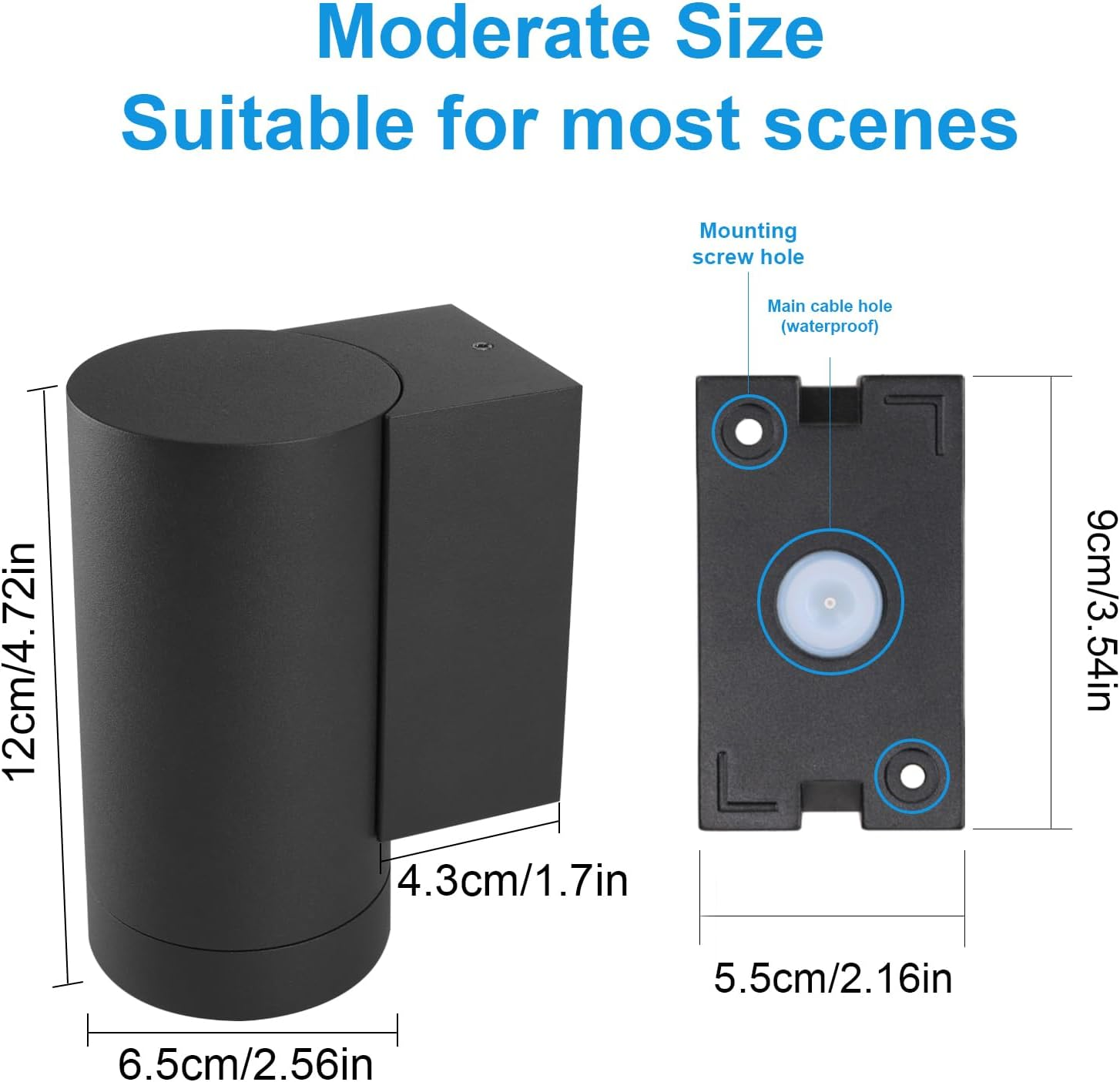 Klighten 2 Pcs Outdoor Wall Lights IP65, outside down Lights, Exterior Wall Lighting Aluminum Modern Wall Lamp for Garden Entrance Terraces Corridor, Socket GU10, Bulbs Not Included, Black image number 7