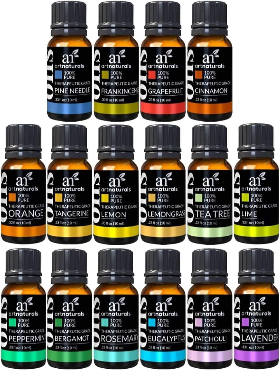 Artnaturals Aromatherapy Essential Oil Set - (16 X 10Ml Bottles) - 100% Pure of the Highest Therapeutic Grade Quality - Premium Gift Set &ndash; Lavender, Peppermint, Tea Tree, Eucalyptus image number 4
