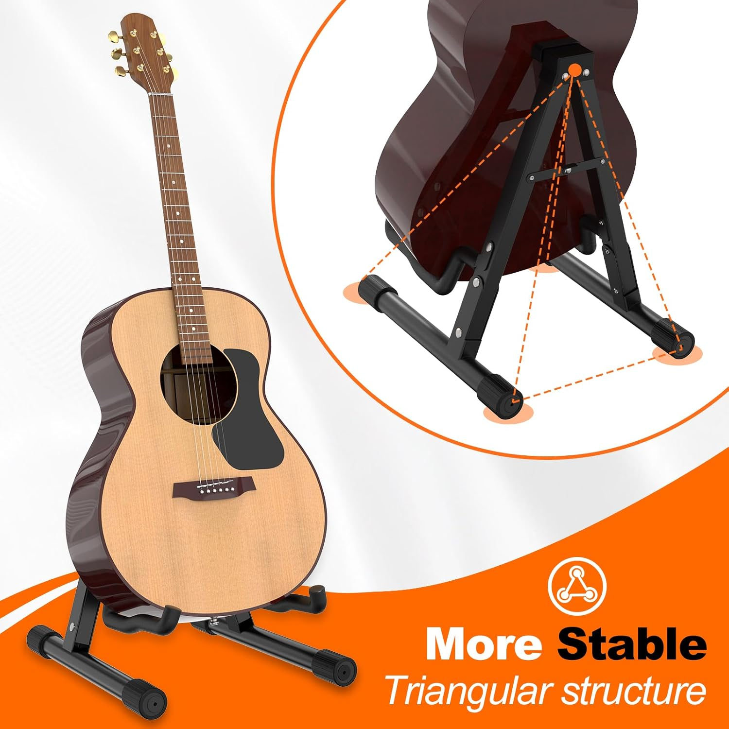 GLEAM Guitar Stand - Folding a Frame for Guitars and Bass