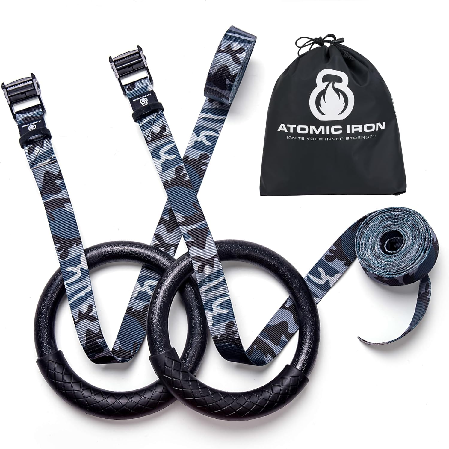 Outdoor Gymnastic Rings Premium with Grip Handle - Waterproof for outside Fitness & Calisthenics White image number 4