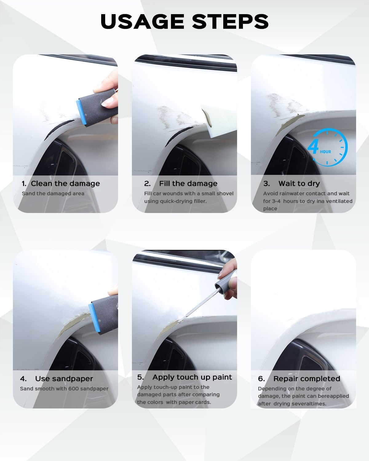 Brilliant Silver Metallic(K23) Touch up Paint Repair Kit Compatible with Nissan - DIY Kit Exactly Matches Chips and Nicks image number 3