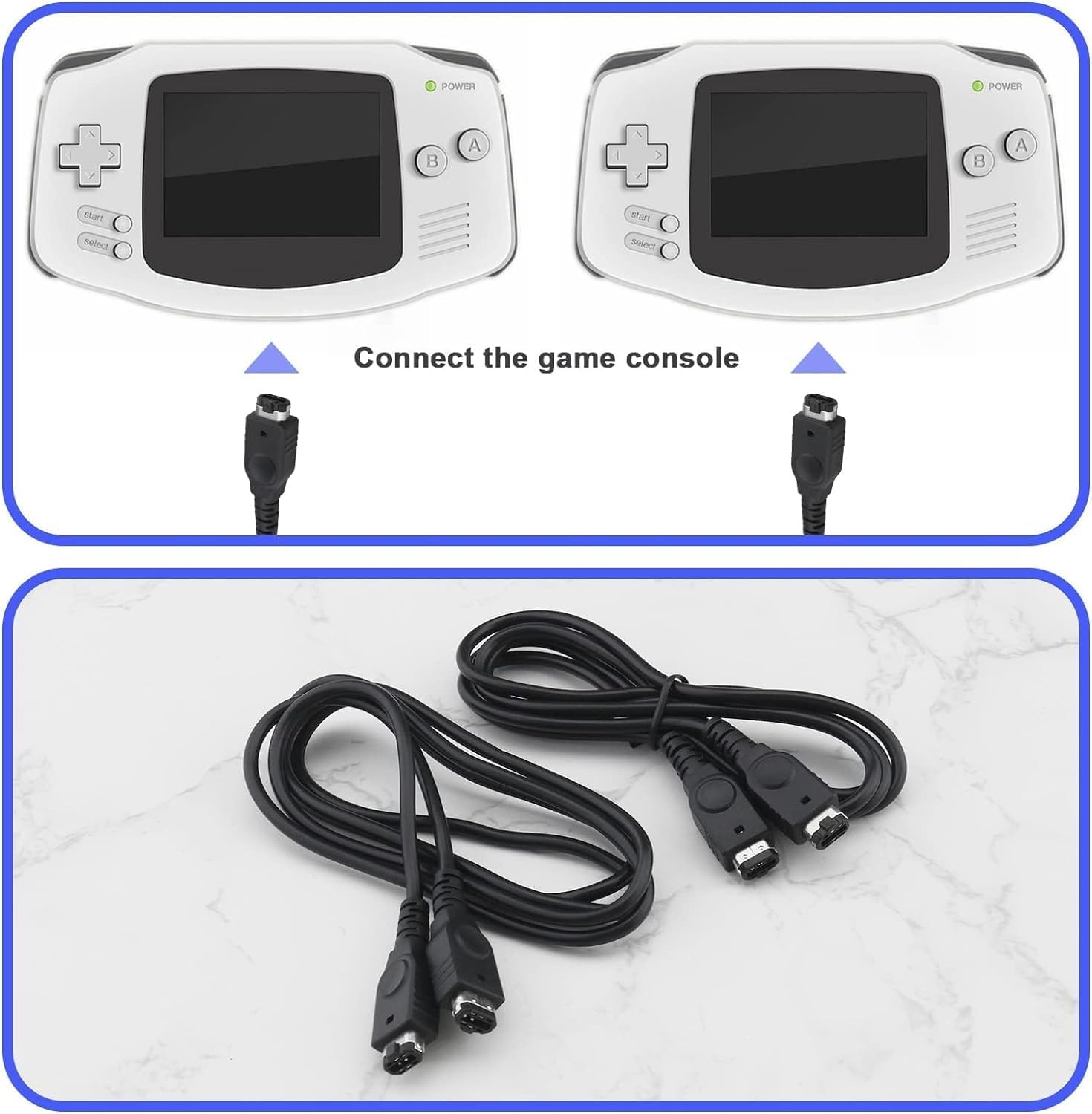 2Pcs GBA Link Cable, 2 Player Link Cable Connect Cord GBA Connection Line for Nintendo Gameboy Advance Sp/Gameboy Advance 3.94Ft image number 3