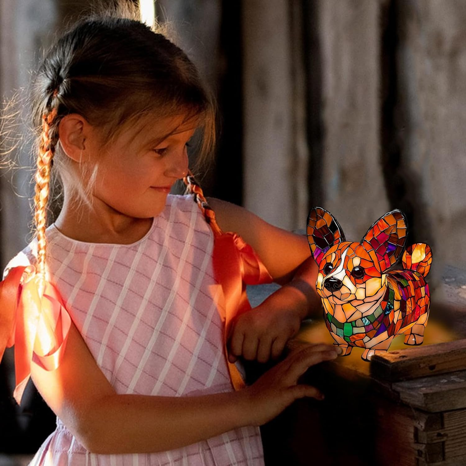 TZQFROCE Corgi Lamp Cute Vintage Table Lamp Dog Series LED Lamp Pet Decorative Lamp 3D Table Lamp Home Decor for Bedroom Lighting for Dog Lovers image number 3