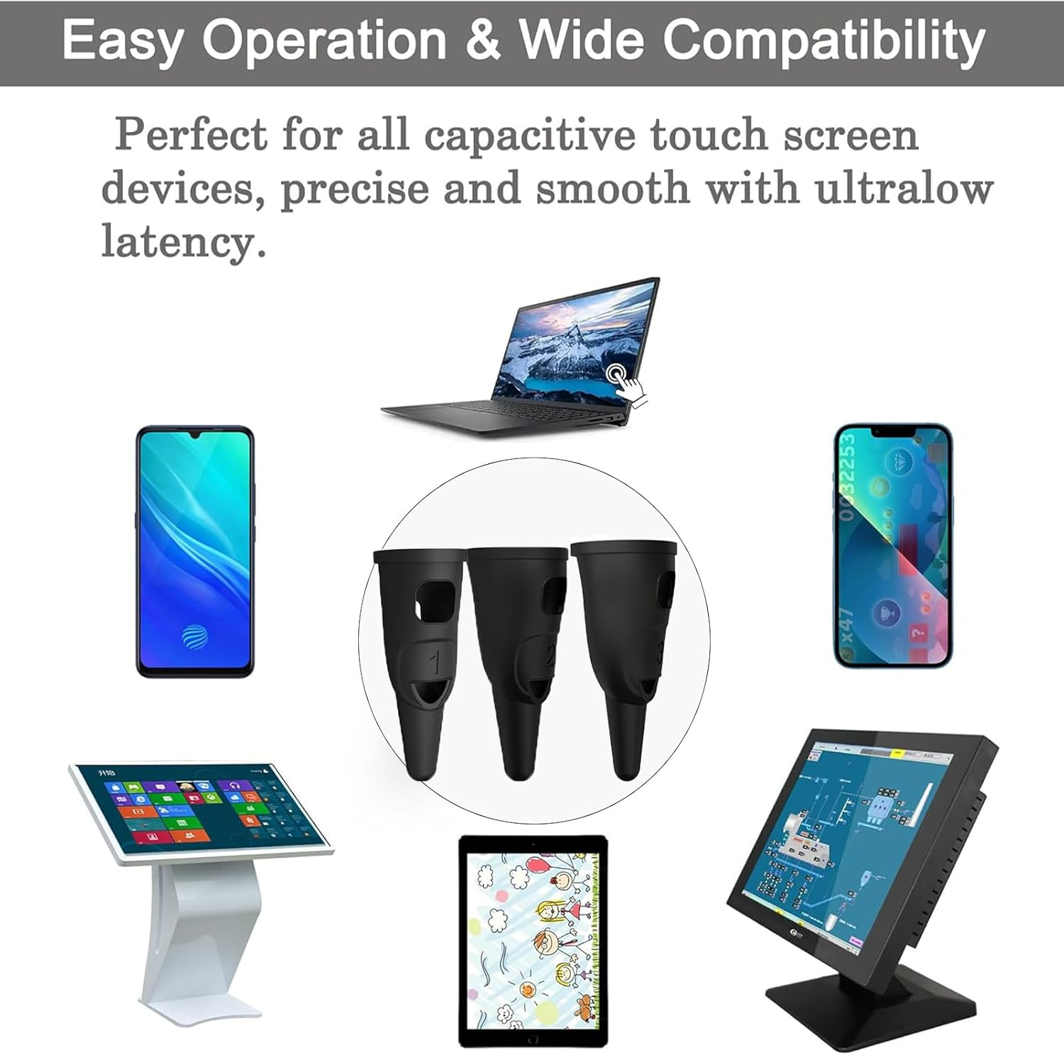 Silicone Finger Stylus Pens Stylus for Iphone Pens Touch Screen,Cell Phone,Suitable for Iphone/Ipad/Android Tablets, Compatible with All Touch Screens - S image number 3