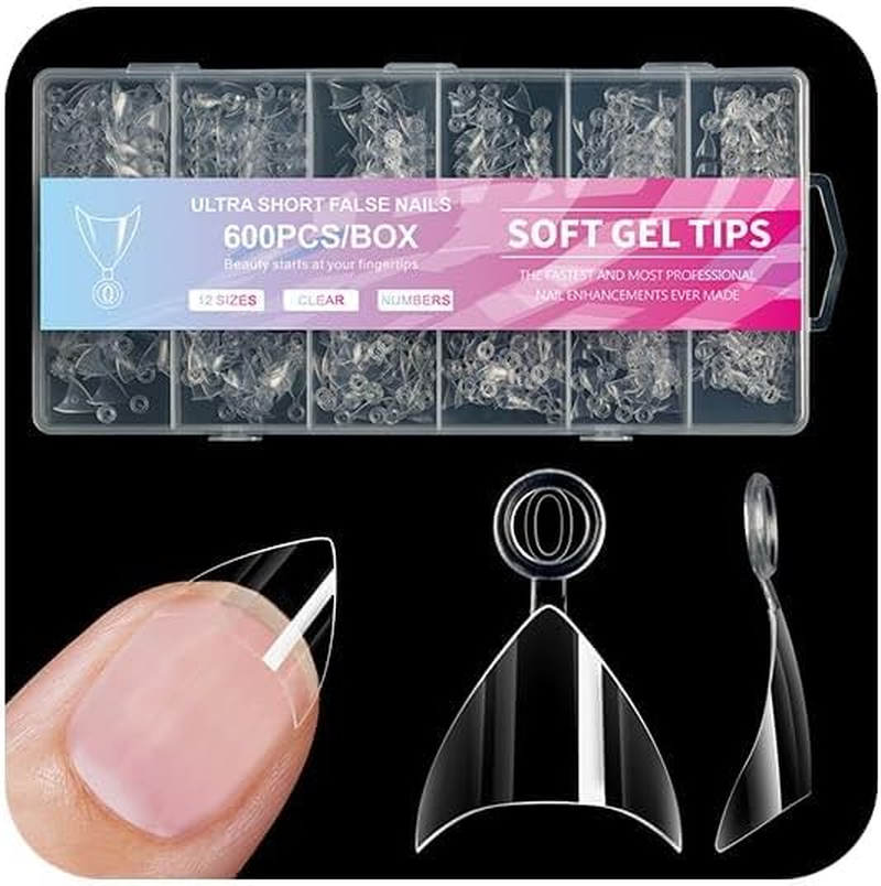 TTPSRY 600PCS Transparent Short Nail Tips Ultra Thin Matte Press-On False Nails, No Filing Needed, Perfect for DIY Nail Art and Professional Use