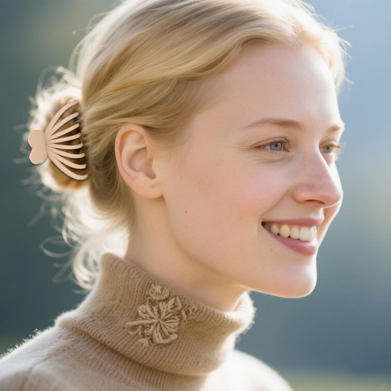 Bumlofa Basic Women'S Hair Clips, Set of 6 Hair Clips in Neutral Tones, Simple and Elegant Hairstyle Decoration image number 6