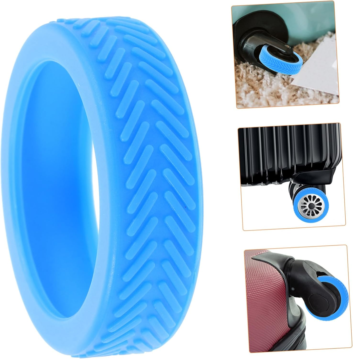SHERCHPRY 8Pcs Silicone Luggage Wheel Covers for Suitcase Wheels Travel Floor Protectors Suitcase Feet Covers for Hardwood Floors image number 6