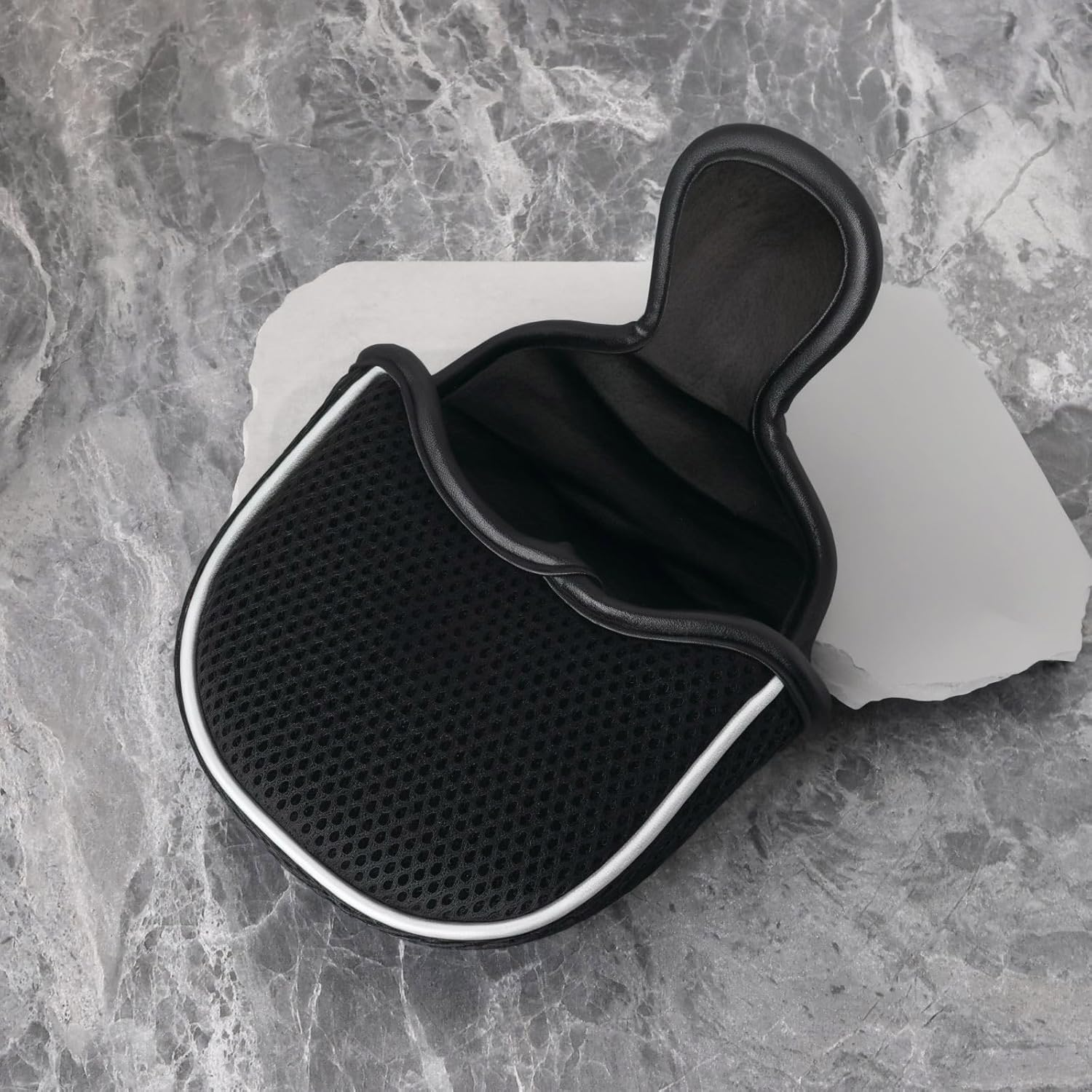 Ecsing Black Mesh Mallet Putter Cover Golf Putter Head Covers with Magnetic Closure Fashion Golf Accessories Golf Head Covers Putters image number 1