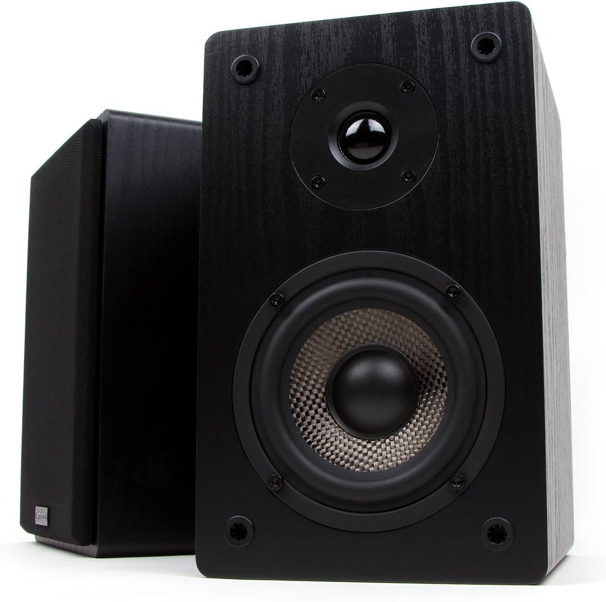 Micca MB42-C Center Channel Speaker with Dual 4-Inch Carbon Fiber Woofer and Silk Dome Tweeter (Black, Each) image number 2
