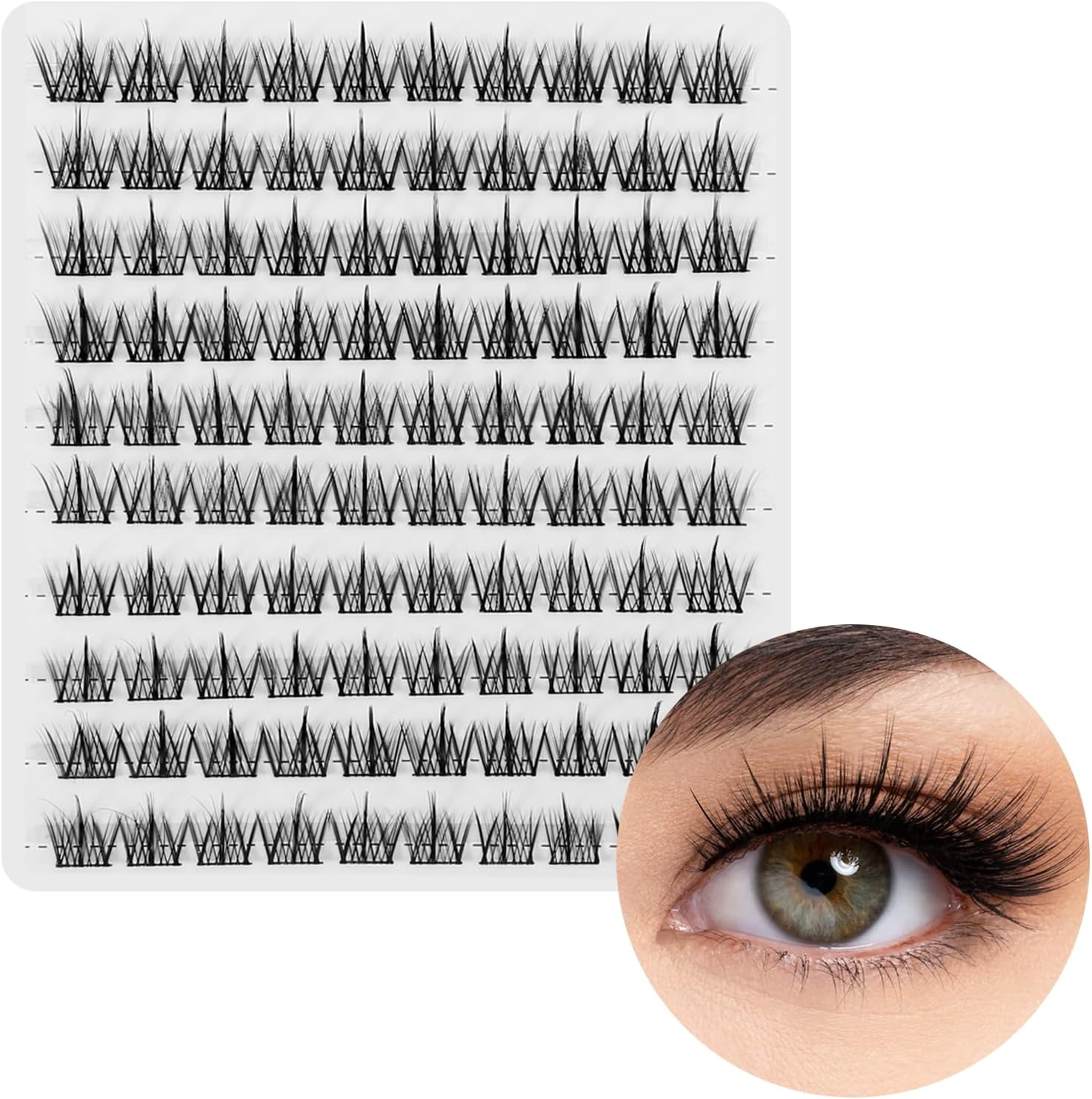 Boobeen Cluster Eyelash Extensions Natural, False Eyelash Lash Clusters, Curl Individual Fake Lashes Effortlessly Enhance Your Eye Makeup