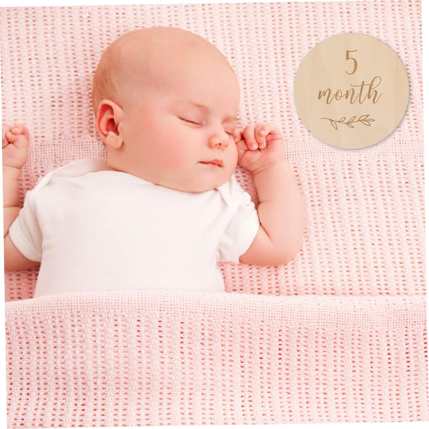 YARNOW 13Pcs Wooden Milestone Cards with Chic Wood Grain Monthly Growth Commemorative Photo Props for Newborns Keepsake Set for First Year Tracking image number 5