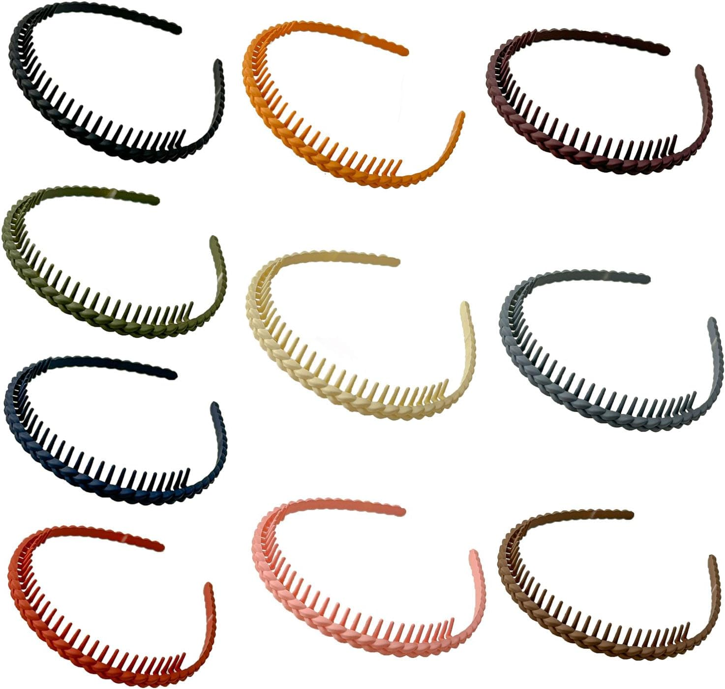 Headbands with Teeth 10PCS, Thin Non-Slip Headband DIY Hairbands,Multicolor image number 1