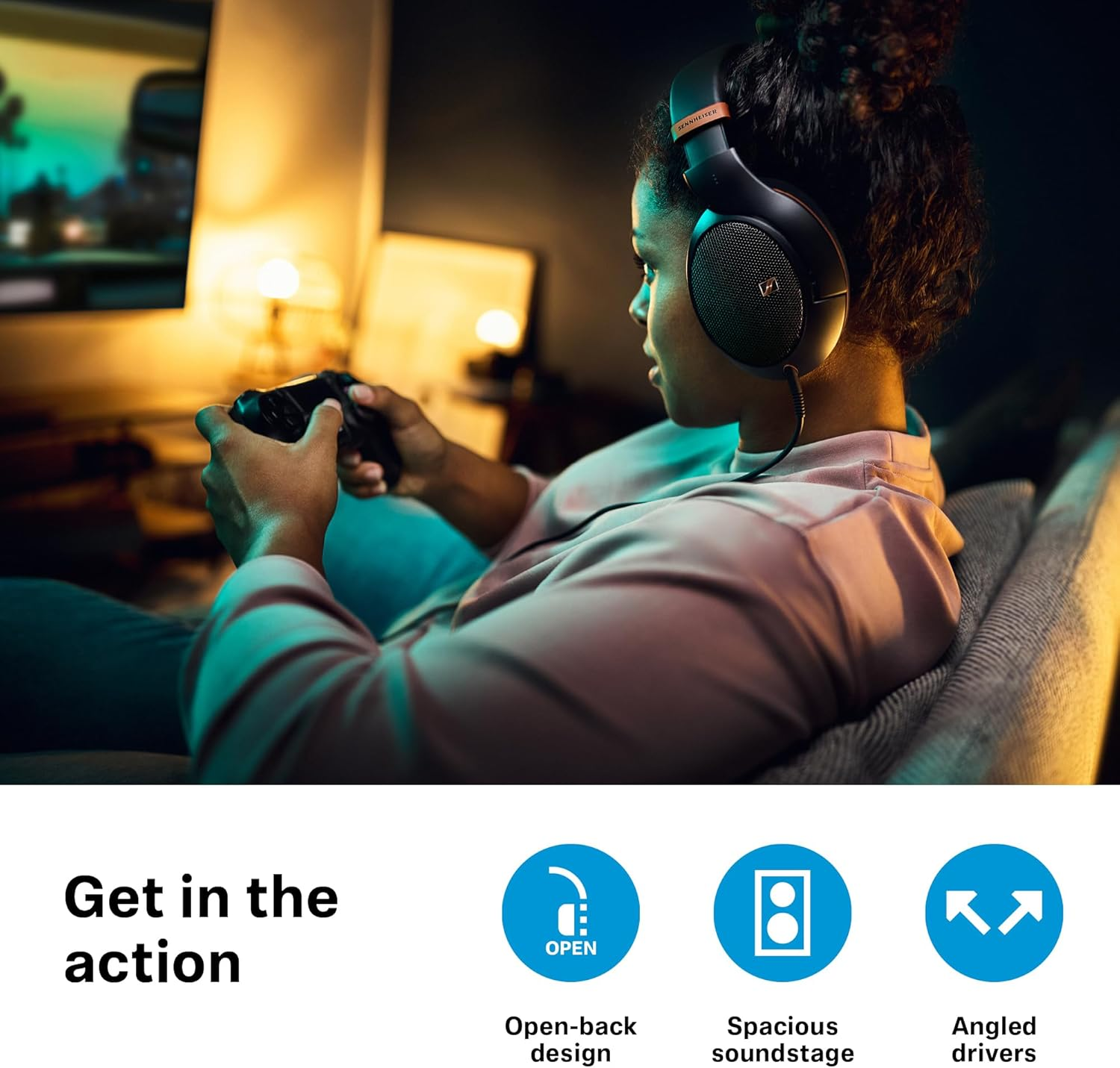 Sennheiser HD 505 Headphones, Wired, Over-Ear, with Transparent Sound and Controlled Bass, Enhanced Wearing Comfort, for Music, Work and Gaming &ndash; Incl. 1.80 M Cable, Drawstring Bag &ndash; Copper Edition image number 6