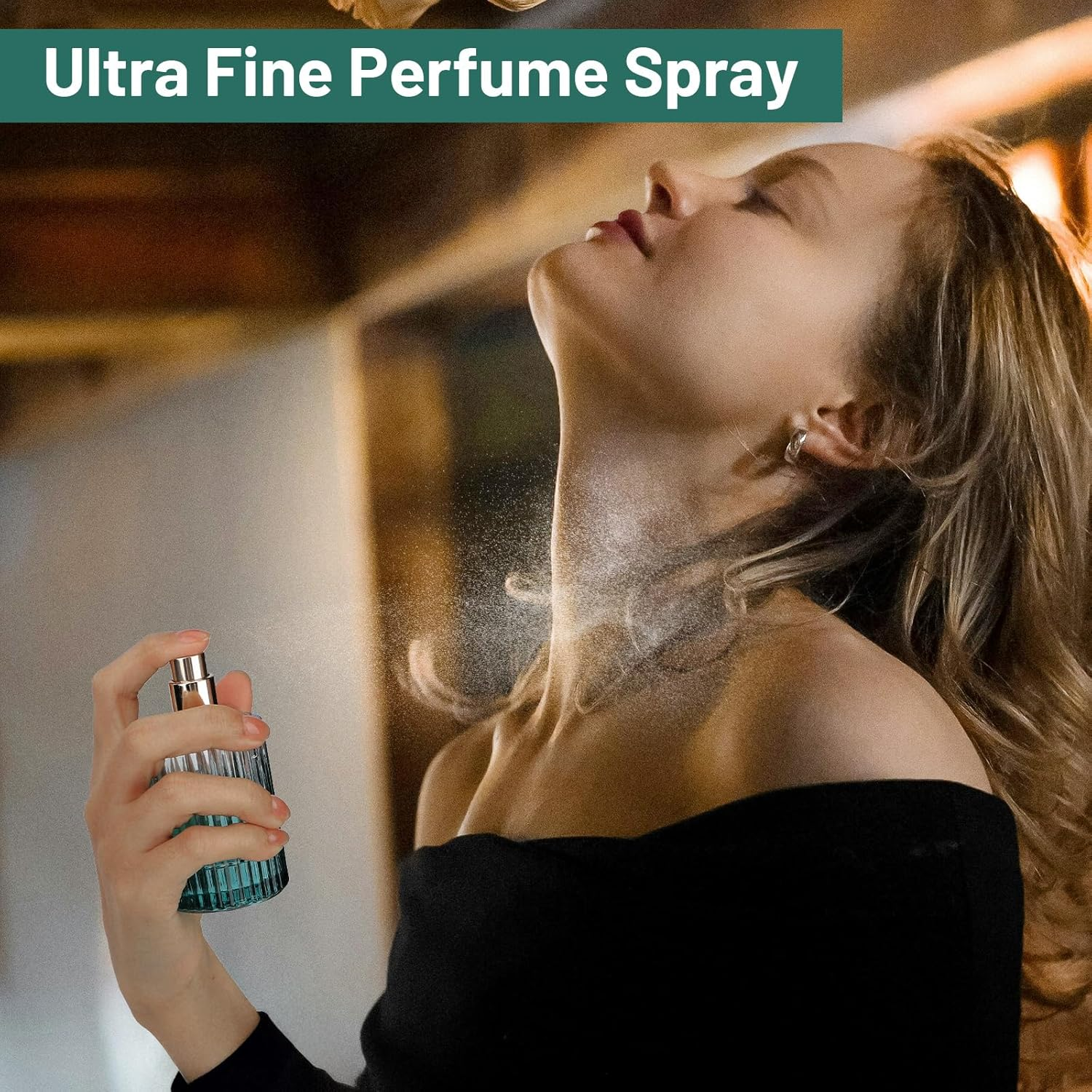 Segus Perfume Decanter, 2 Pcs 50Ml Glass Spray Bottle, Handbag Perfume Atomiser for Business Trips, Portable Fragrance Atomiser (Gradient Green)