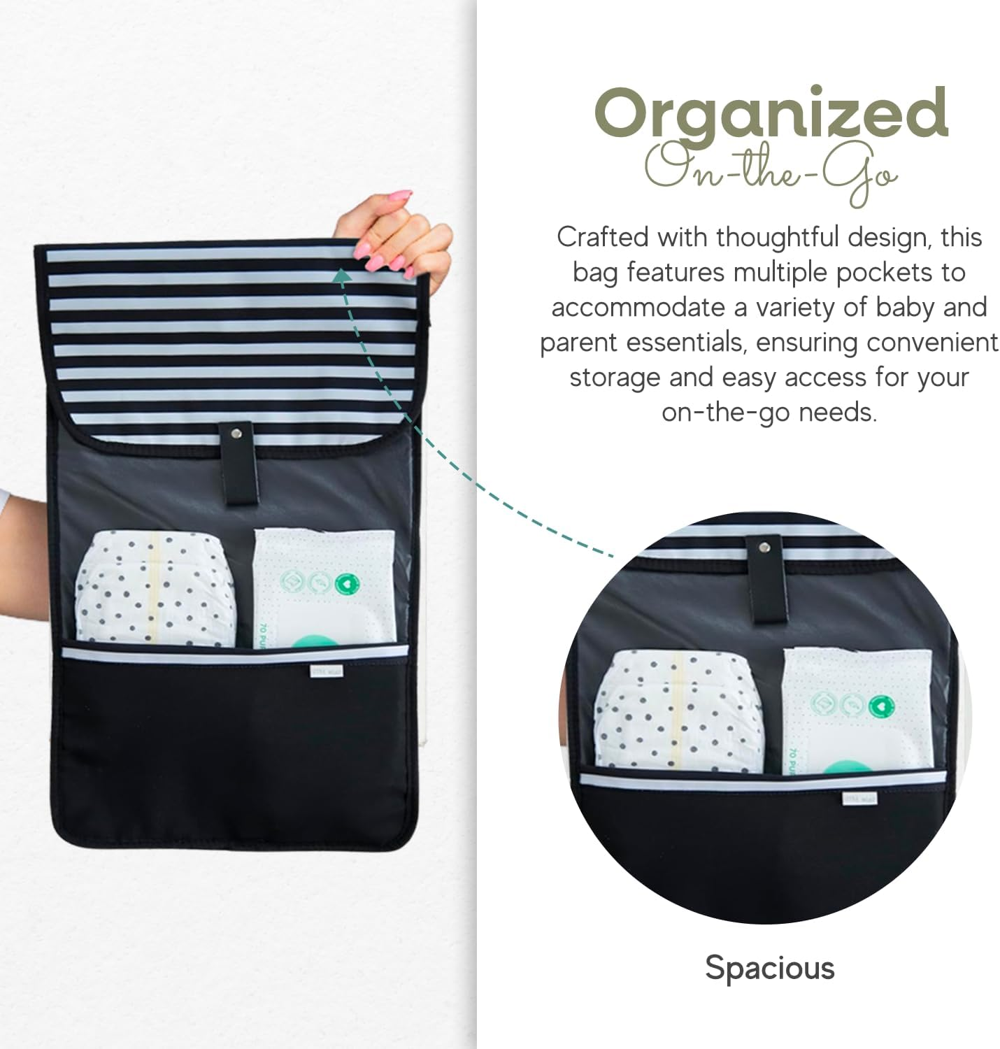 Portable Nappy Changing Mat - Change Pad for Newborn Girl & Boy &ndash; 90Cm X 32Cm (Unfolded) W/Pocket &ndash; Waterproof Travel Changing Kit and Clutch - Baby Gift by Zoe Sage image number 4