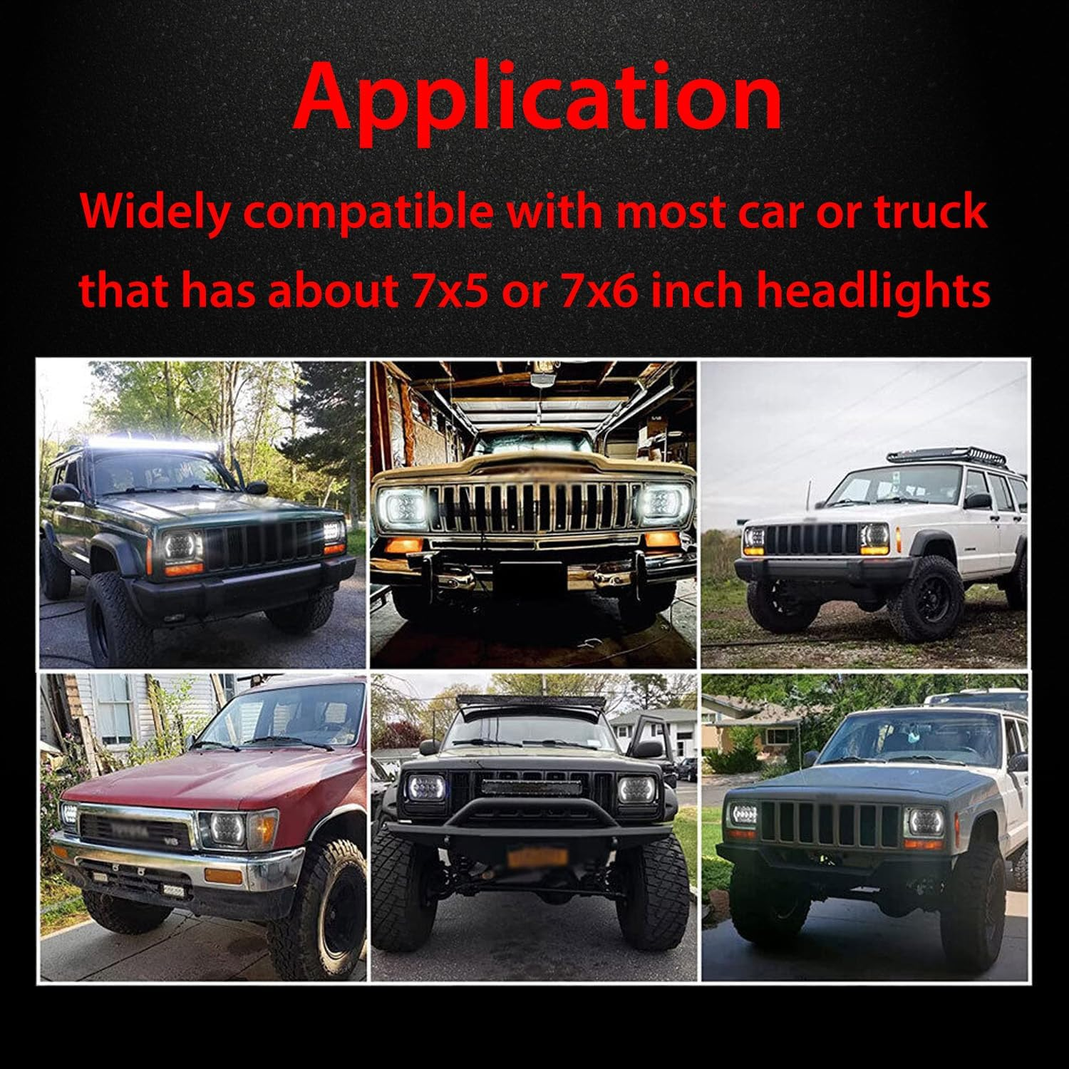 Yanchaofeiauto 105W 7X6'' 5X7Inch Led Headlights Replacement for Tacoma Hilux Pickup Hiace Chevy S10 Blazer Express Cargo Van 1500-3500 Ram F250 E350 Wrangler YJ Cherokee XJ image number 1