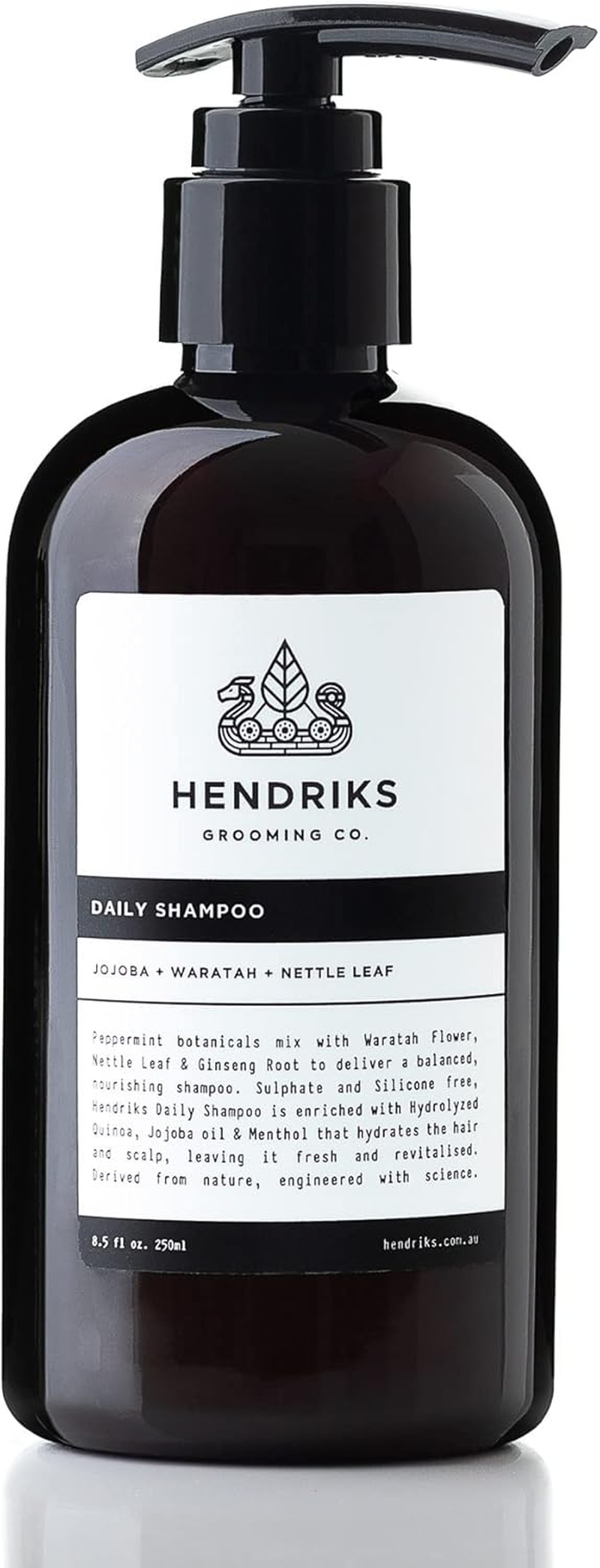 Hendriks&trade; Daily Shampoo for Men, 100% Natural, Sustainable, Vegan, Plant-Based | Jojoba + Waratah Leaf + Nettle Extract | Sulfate Free and Paraben Free, 250Ml. image number 1