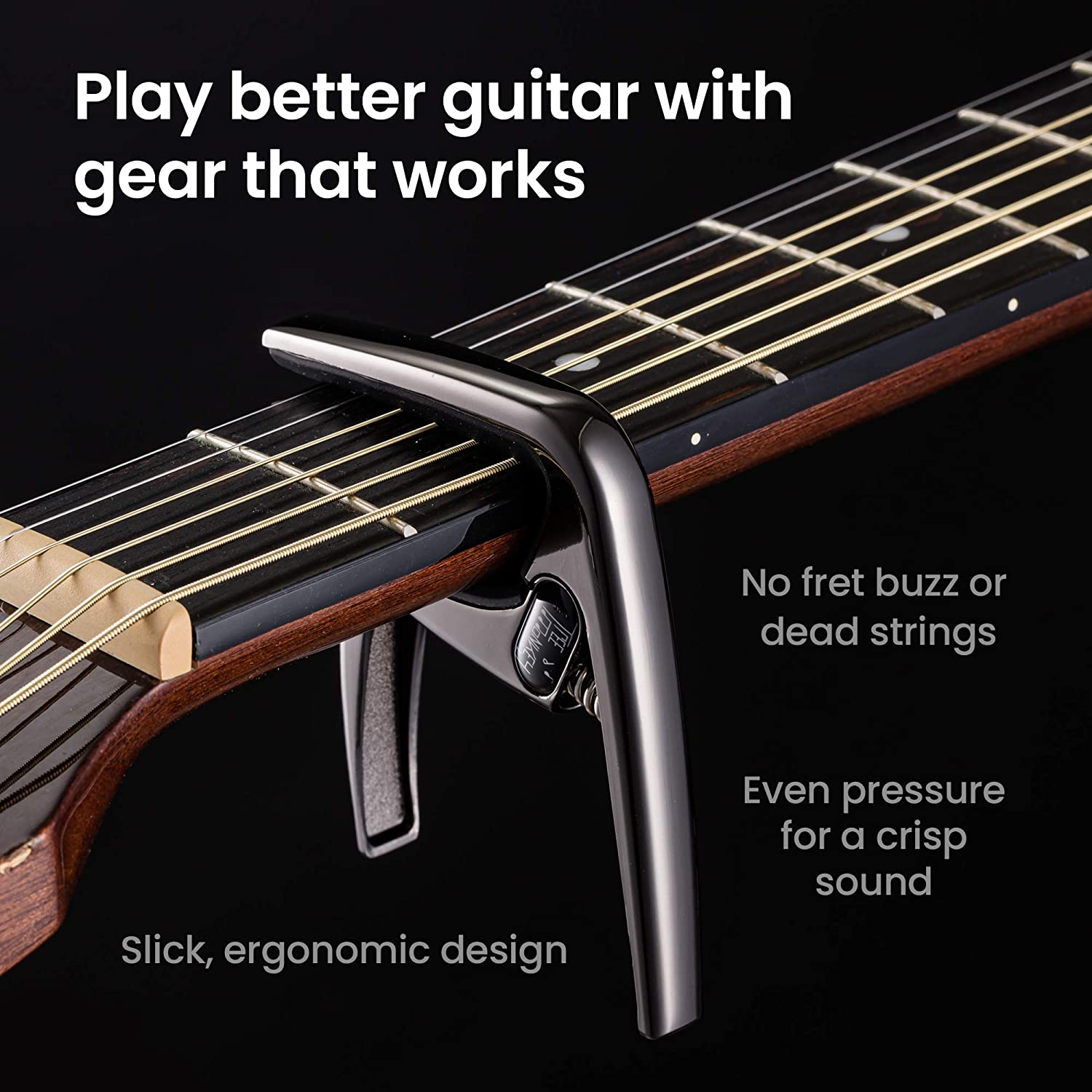 Performance Guitar Capo for Acoustic Guitars and Electric Guitars: Built to Last, No Fret Buzz - Perform with This Stylish Capo for Guitars with Confidence image number 1