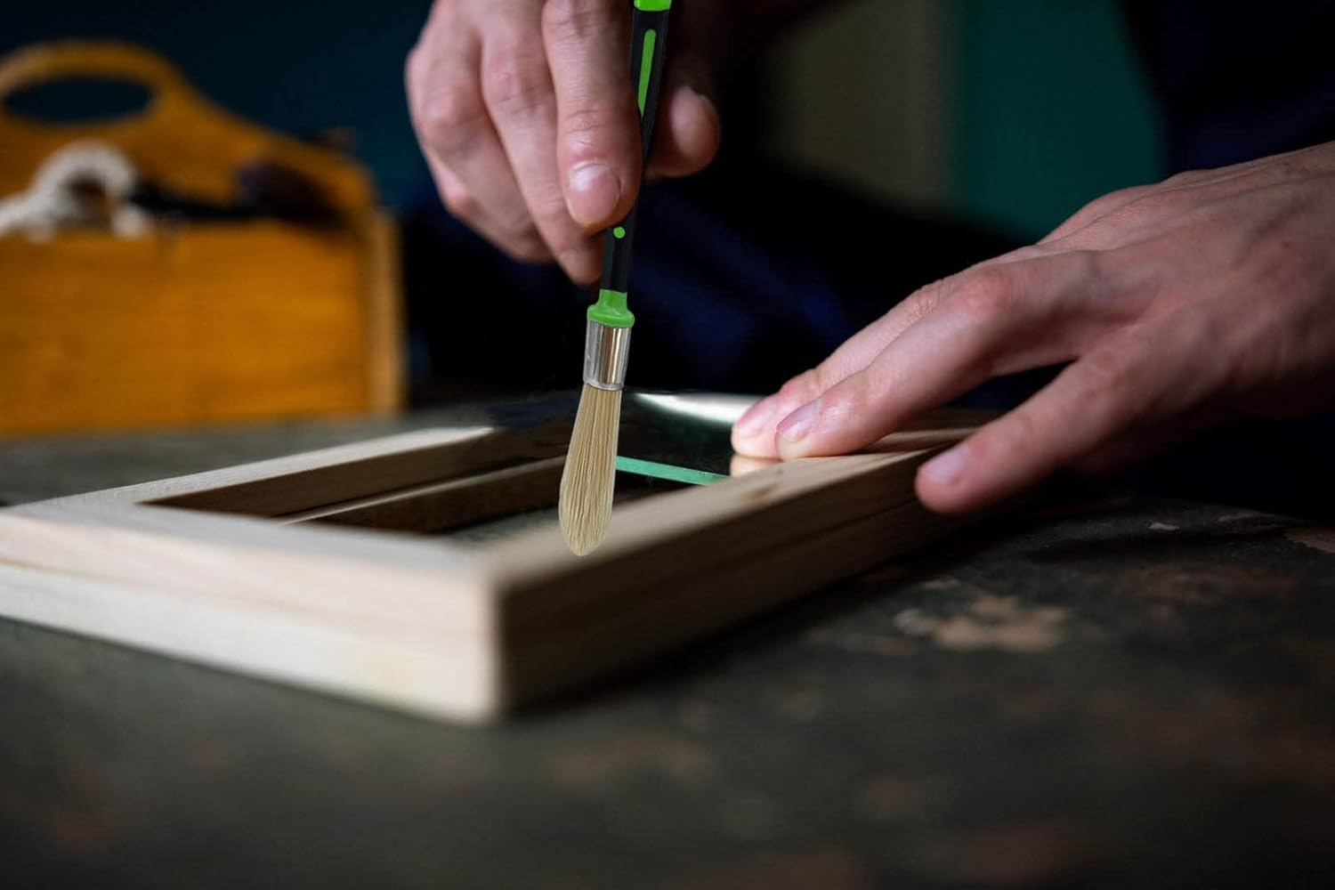 Magimate Small Paint Brush for Touch Ups, Trim Stain Brush for Sash, Baseboards, House Wall Corners and Art Application, One Singe Size 0.6-Inch (15Mm) image number 4