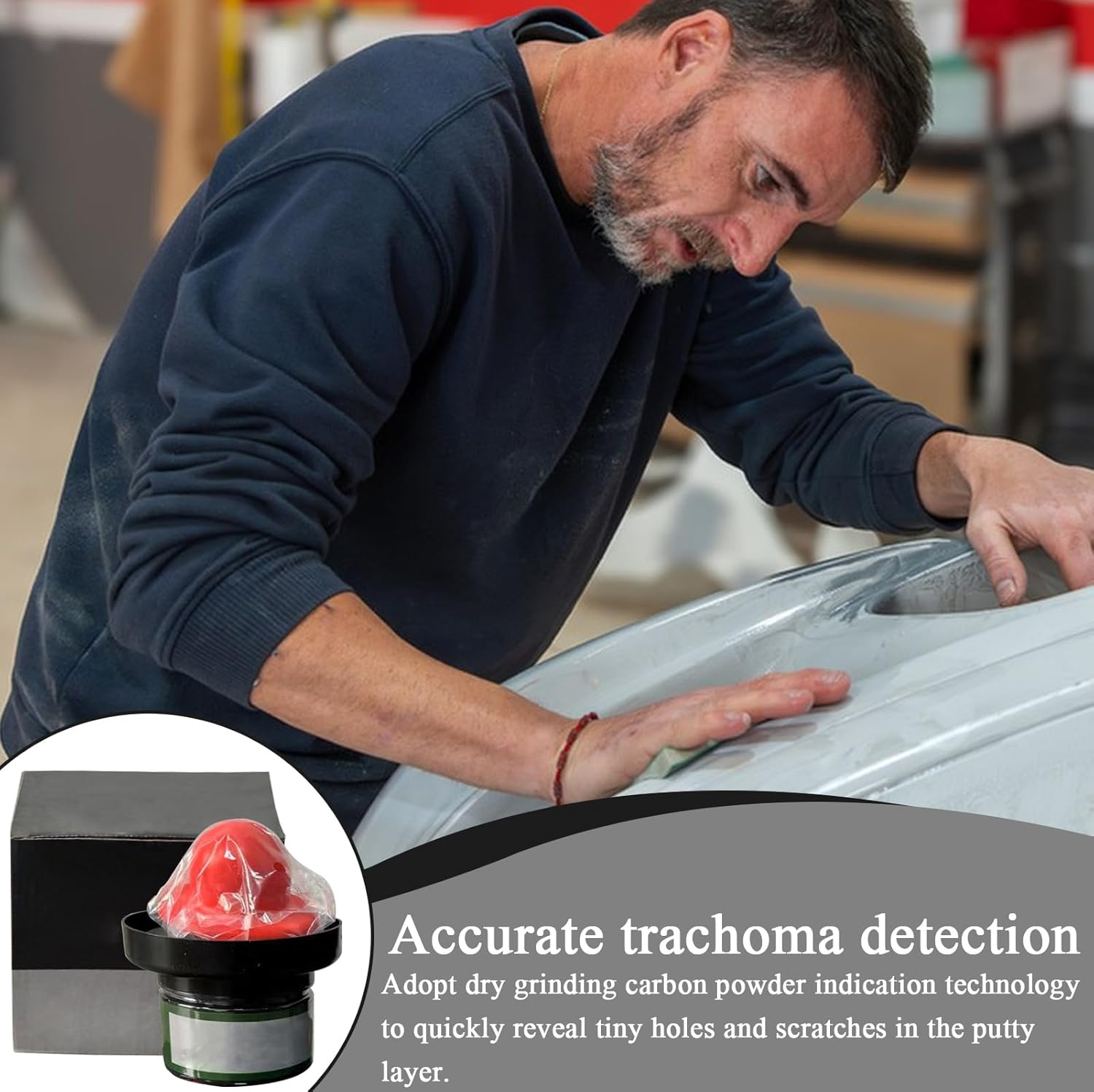 Car Paint Guide Coat for Metal - Highlights Scratches Dry Guide Coat Powder - Metal Sanding Supplies Finds Pinholes for Refinishing Technicians Restoration Crafting Projects image number 2