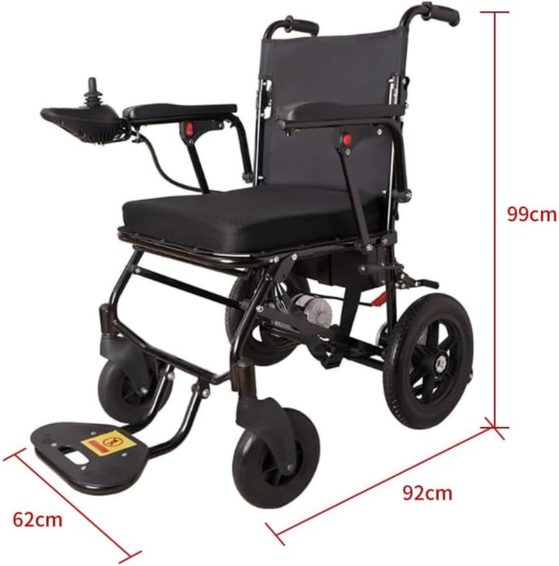 Electric Wheelchair - Powered Lightweight Foldable - Geezcare Motorized for Adult Seniors, 500W Power - 23Kg Weight with Battery - Airline (MSDS) and Cruise Approval with Aluminium Frame, Detachable Battery & Liftable Armrest - Thick Cushion Seats-Compact Comfort in Purple & Black (Black) image number 2