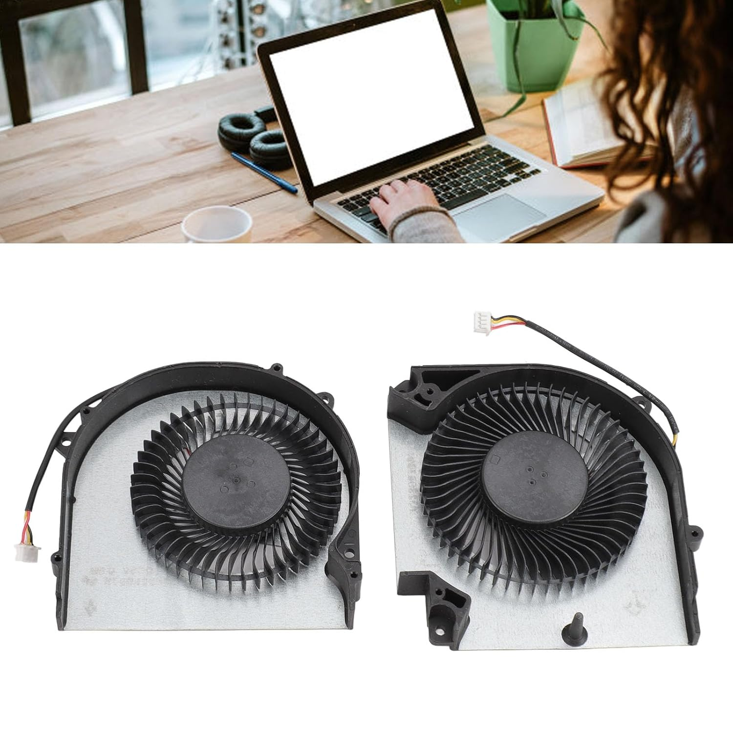 Laptop Cooler Fan for GIGABYTE, Laptop Cooling Fan Replacement, Compatible for GIGABYTE Gaming G5 G7 MD GD KC FLHF DFS5K221153711 DFS5M325063B1N (CPU and GPU) image number 2