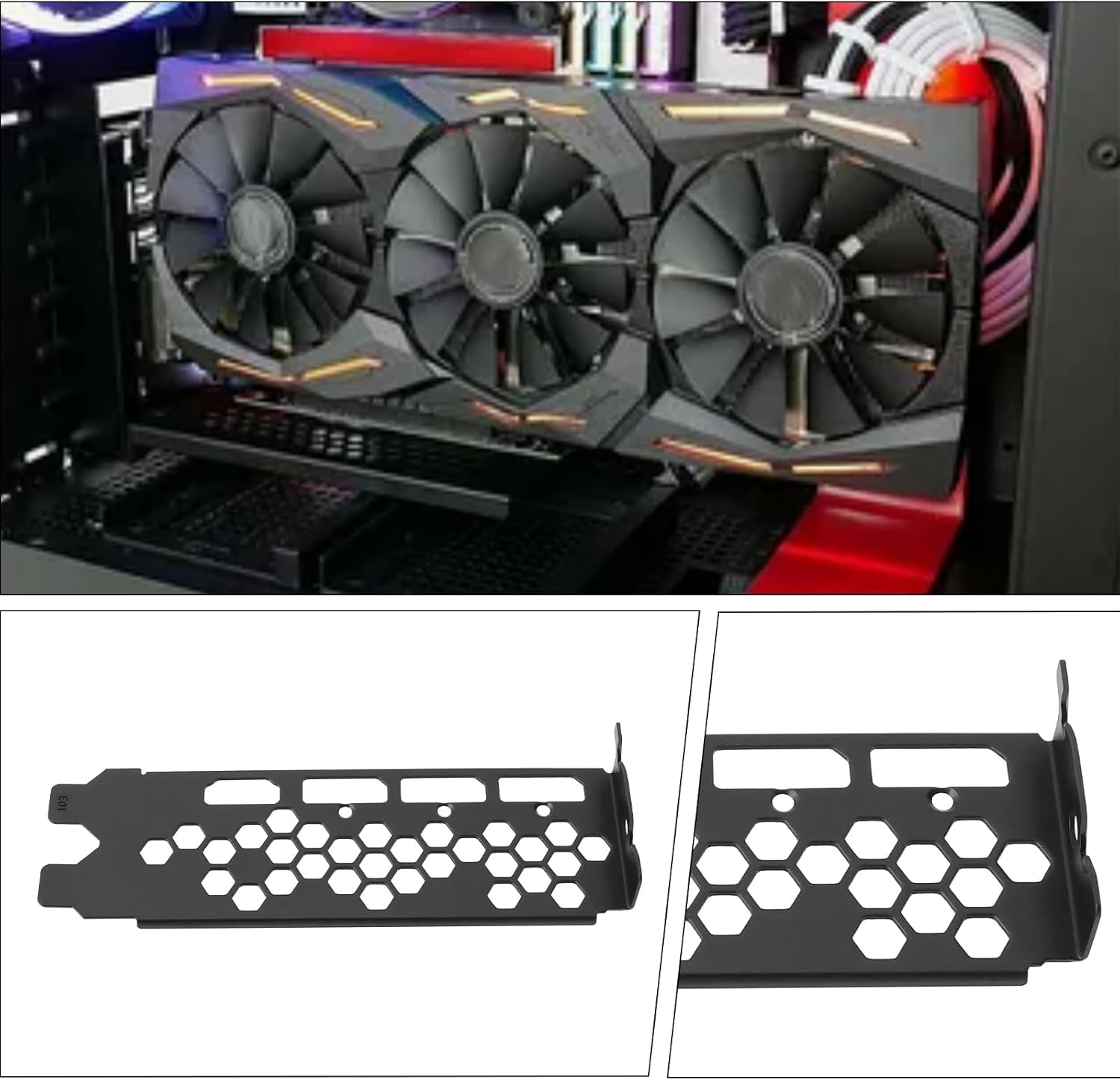 SG Store 1Pc I/O IO Shield Backplate GPU Bracket Graphics Card External Bracket Compatible with EVGA RTX 3060Ti 3070 3080 3090 FTW3 XC3 Black Zinc image number 1