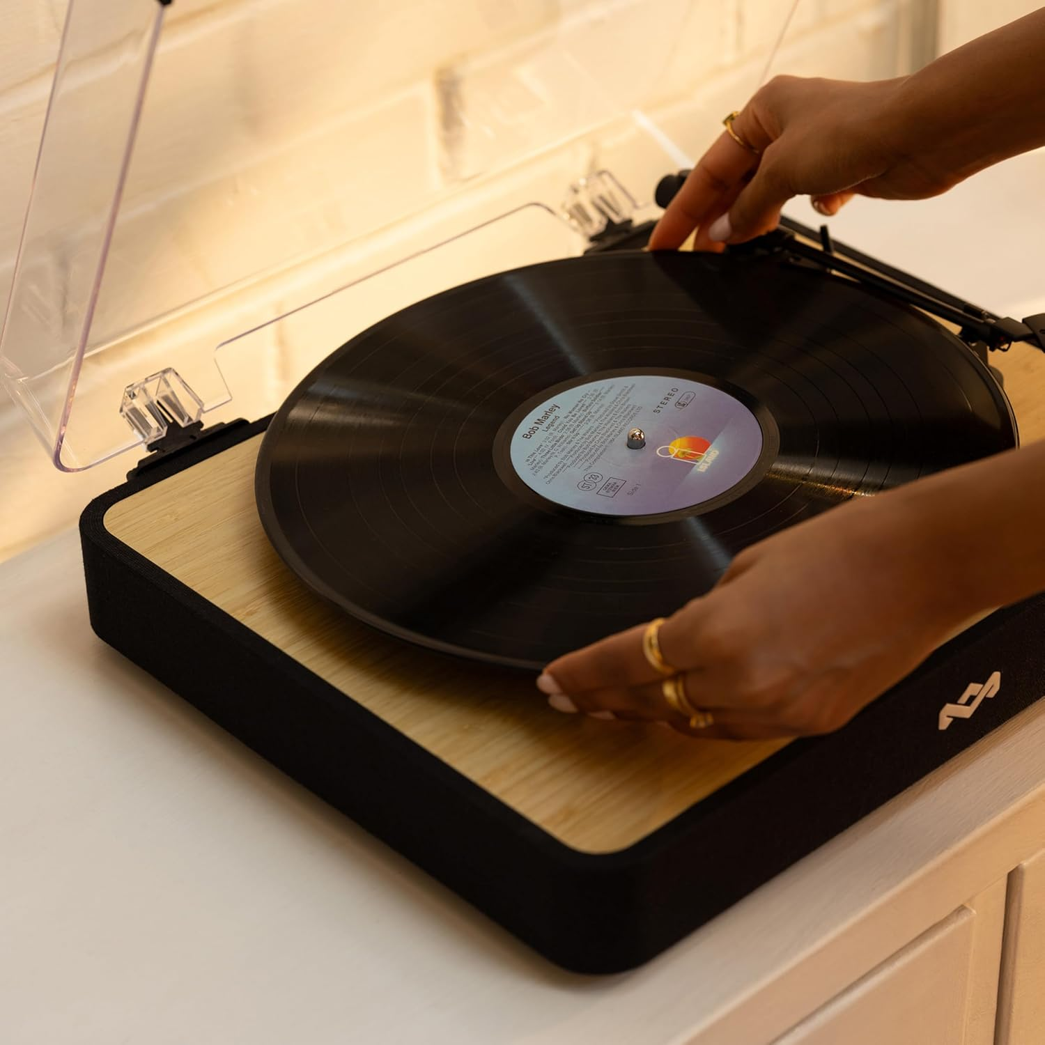 House of Marley Revolution Wireless Turntable - Bluetooth Record Player, 3-Speed Sustainably Made Vinyl Player, Easy Set up Home Turntables for Vinyl Records with Dust Cover image number 4