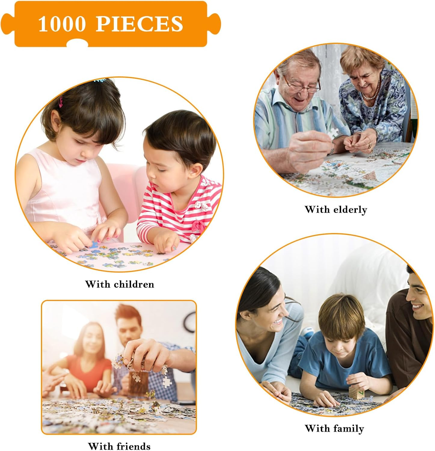 Jigsaw Puzzles for Adults 1000 Pieces, Interlock Perfectly Letter on Back No Dust, Home Decor Birthday Gift Toy for Men Women Elders Seniors, 1:1 Poster - Holiday Cottages image number 3