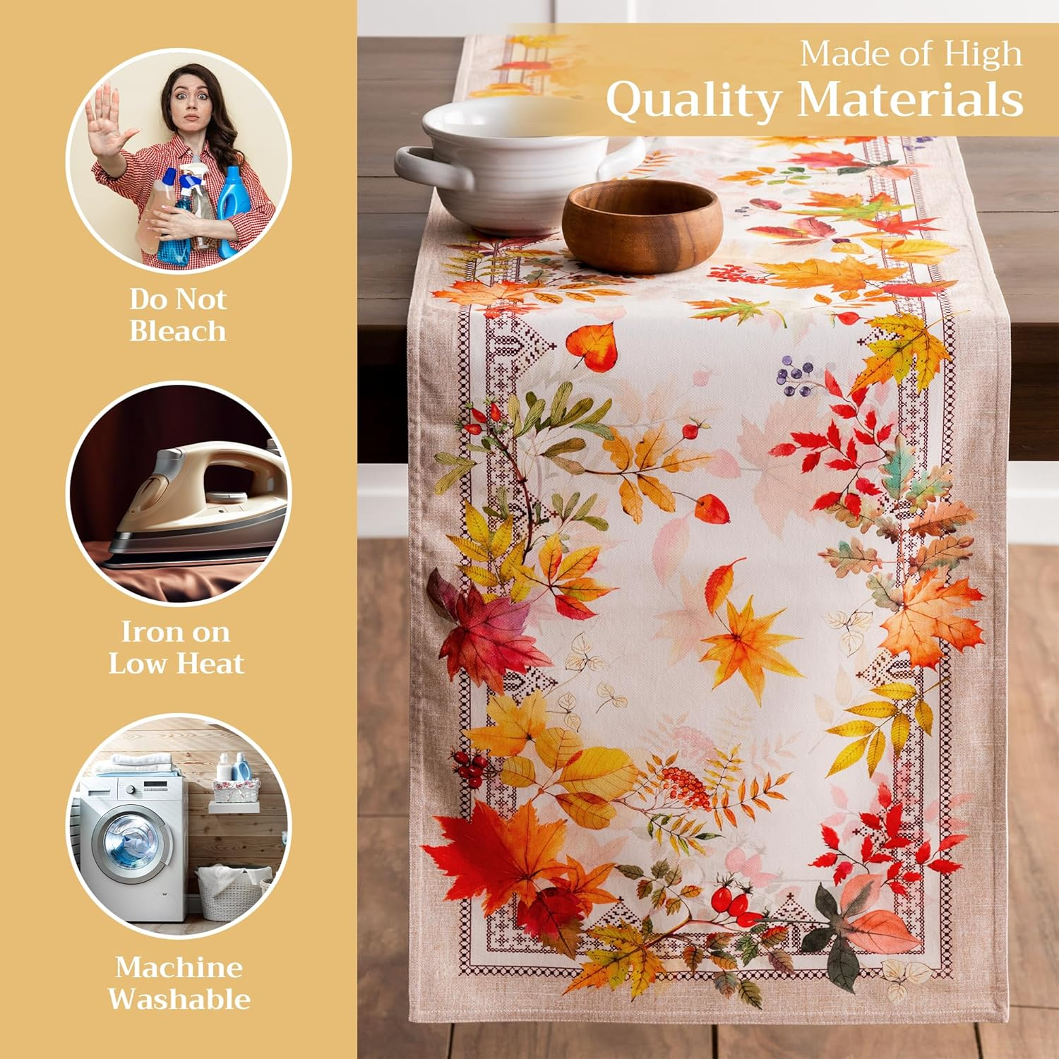 Maison D'Hermine Table Runner 100% Cotton Double Layer Table Runners 72 Inches Long Decorative for Home Kitchen Dining Party Baby Shower Wedding Bridal Shower (Amarante, 14.50" X 72") image number 4