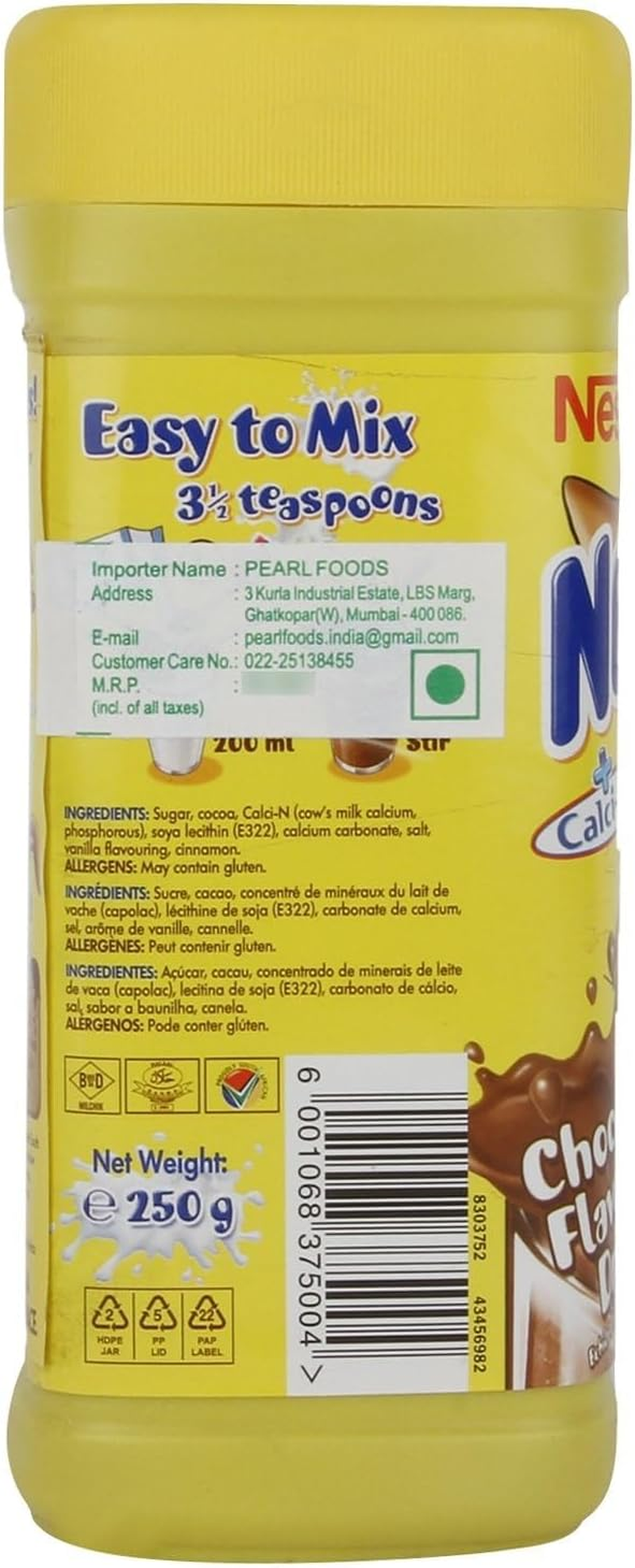 Nestle Nesquik Milk Chocolate Drink 250 G (Pack of 12) image number 2