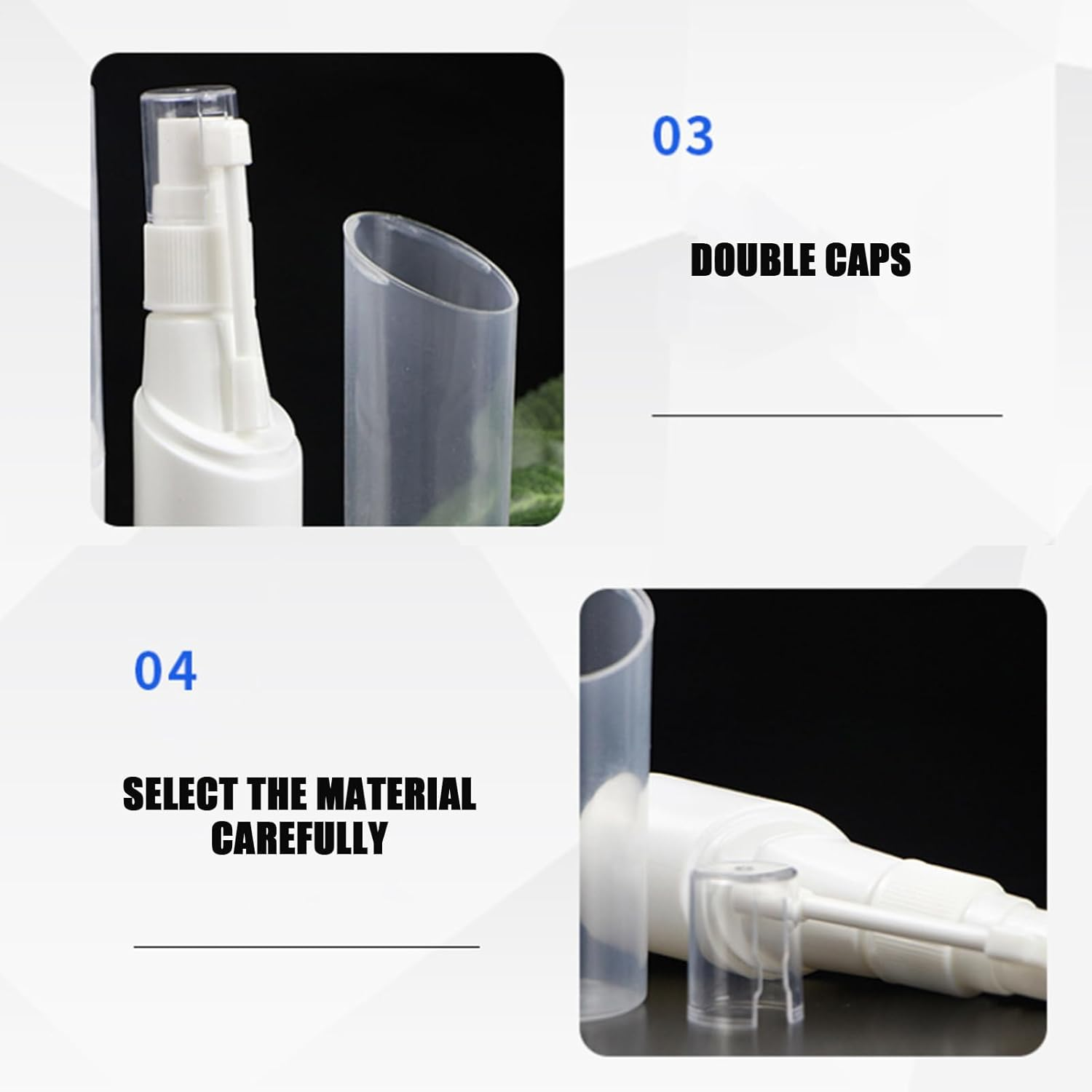 Kivrimlarv Water Spray Bottle, Orals and Nasal Sprayer, Refillable Fine Mist Atomizer, Rotatable Nozzle Design, Compact Leakproof Build, 50Ml Clear Bottle, Pe Material, 1.54X1.54X4.92In image number 5