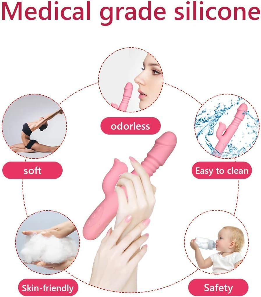 CTFIVING G Spot Sex Toy,2 in 1 Bullet G Spot Vibrator Wand for Clitoris Heating Function Waterproof Dildo Sex Toy with 6 Powerful Vibrations Dual Motor Stimulator for Women or Couple
