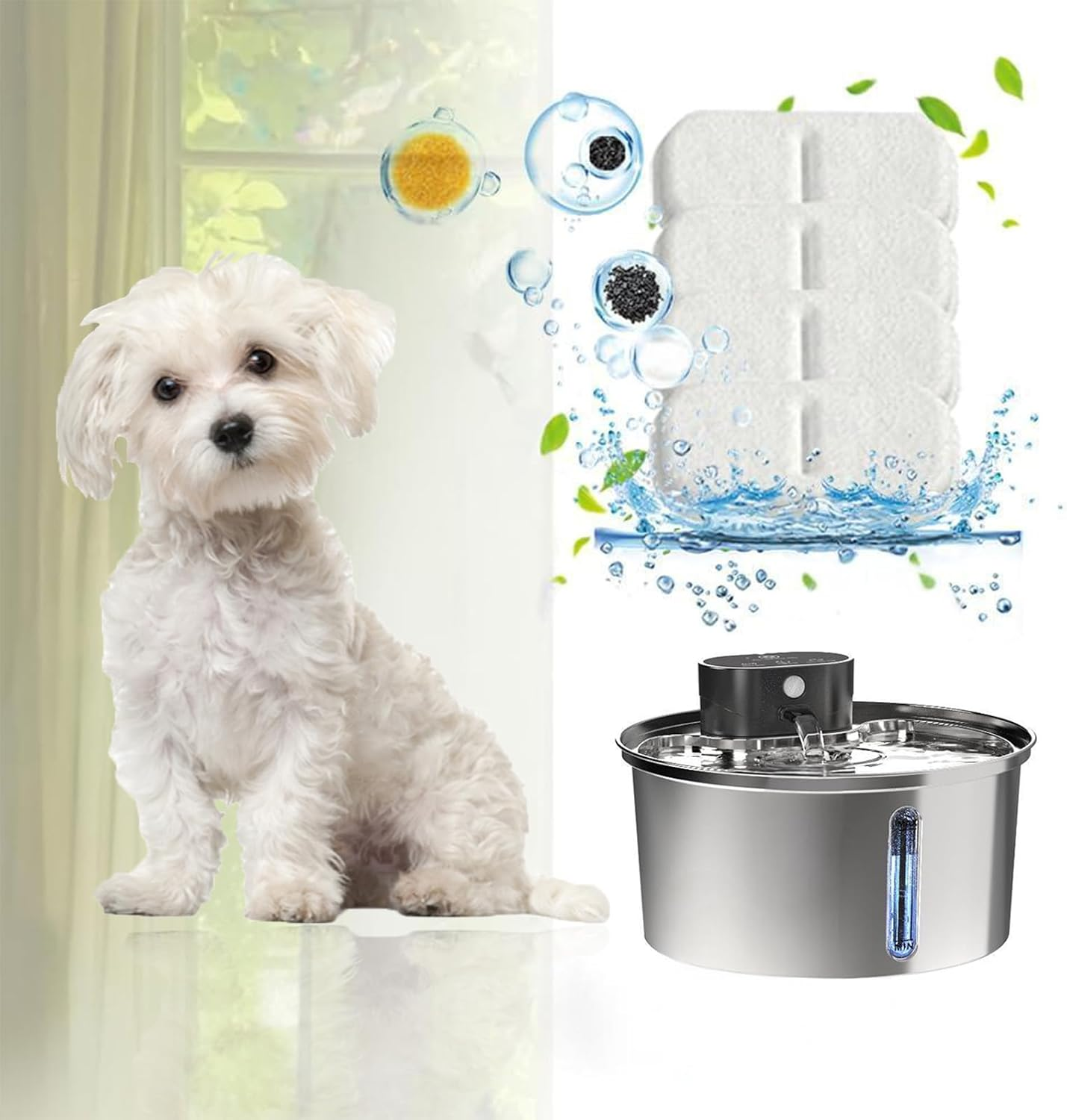 12 Pack Replacement Filters for 3.2L & 3L Premium Pet Water Fountain, Cat Water Fountain Filters image number 4