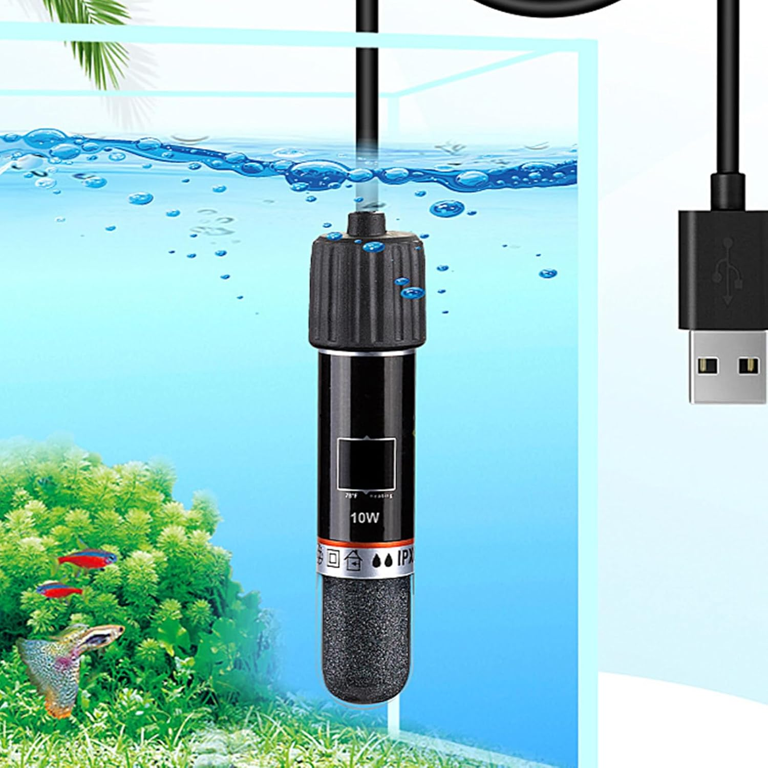 Weldphur Aquarium Heater - Aquarium Submersible Betta Heater | Submersible 10W Small Heating Rod Warmer for Pet Saltwater Aquatic Life Home Outdoor Turtle Freshwater Crab image number 6