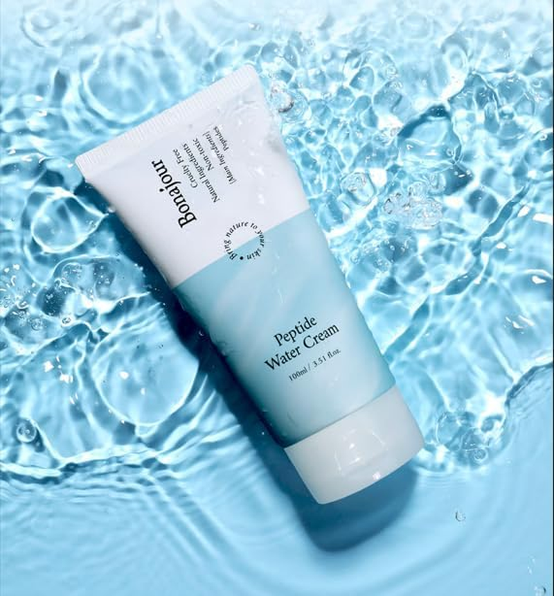 [BONAJOUR] Peptide Water Cream &ndash; Hyaluronic Acid Face Moisturizer for Sensitive & Oily Skin | Lightweight Korean Skin Care Anti-Aging & Anti-Wrinkle Cream, Brightening Face Cream, 3.38 Fl Oz image number 3