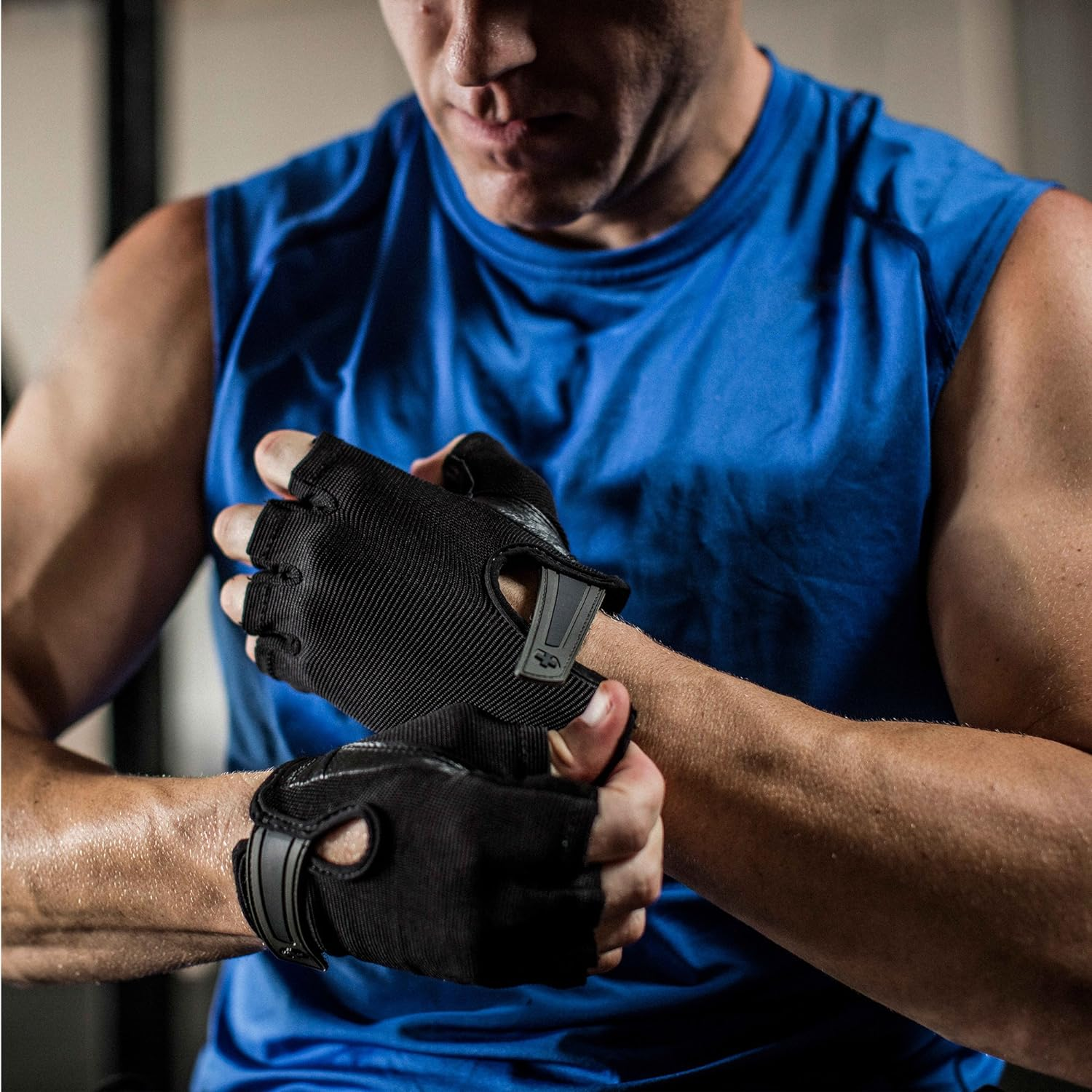 Harbinger Power Non-Wristwrap Workout Weightlifting Gloves with Stretchback Mesh and Leather Palm image number 6
