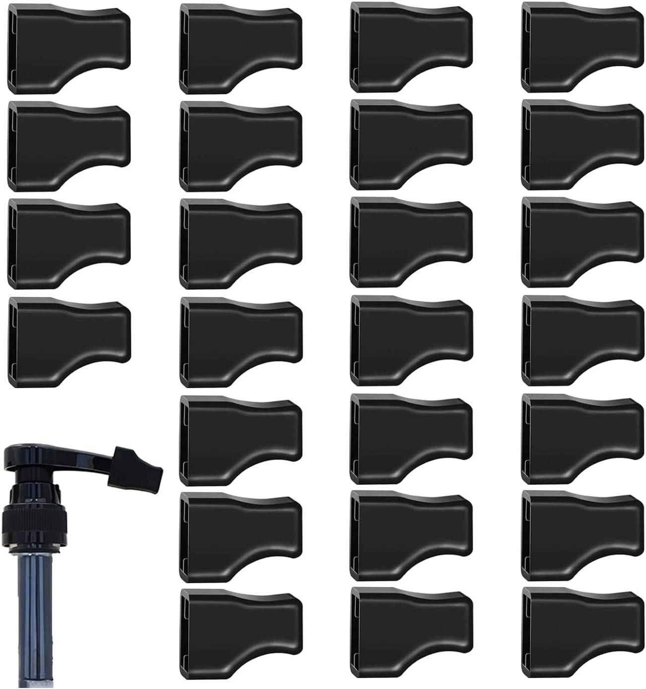 Koceci 25 PCS Coffee Syrup Pump Covers, Silicone Syrup Pump Caps, Pourer Covers Pourer Caps Fits for Pour Dispenser, Oil Liquor Bottle (Black) image number 2