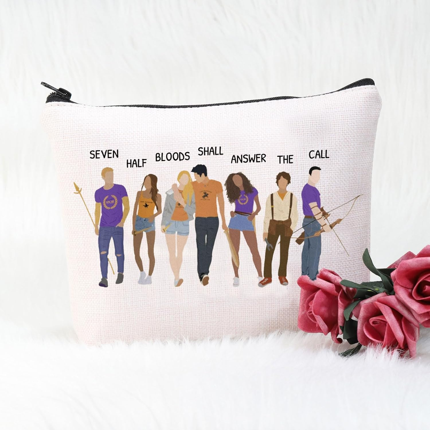 POFULL Camp Half Blood Cosmetic Bag Bookish Gift Seven Half Bloods Shall Answer the Call Makeup Pouch, SEVEN HALF