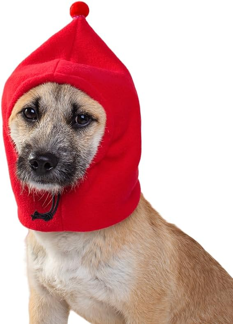 Ear Muffs Noise Protection, Plush Dog Hats Pet Ears Warm Dog Ear Cover, Winter Hat Dog Head Wrap for Small Medium Large Dogs (Red, M) image number 2