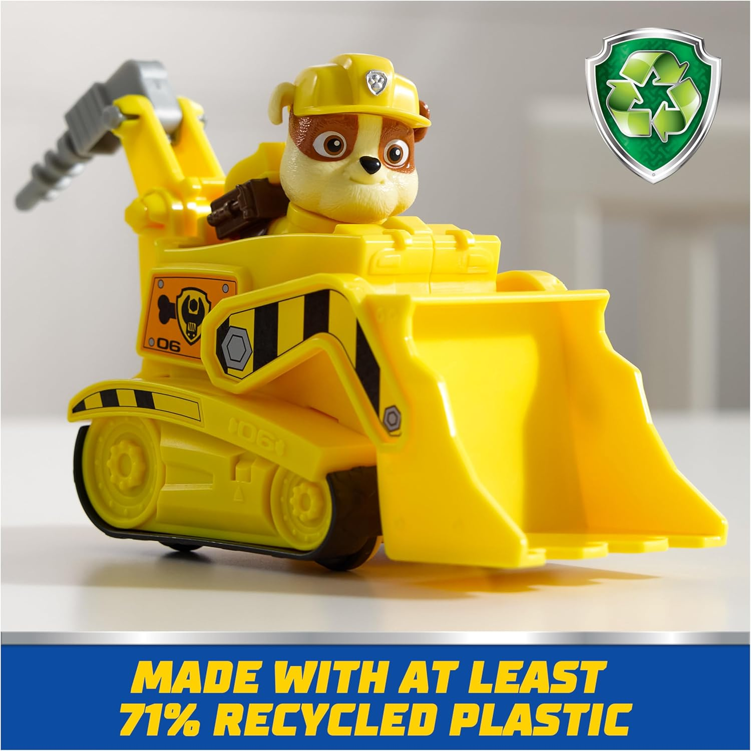 PAW Patrol, Rubble&rsquo;S Bulldozer Toy Truck with Collectible Action Figure, Sustainably Minded Kids Toys for Boys & Girls Ages 3 and Up image number 5