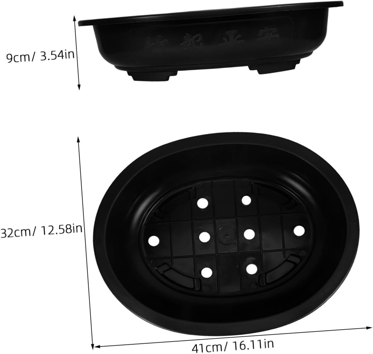 PAMINGONO 4Pcs Oval Drainage Bonsai Flower Pots Modern for Home Office Gardening for and Cacti Space-Saving Design Bottom Drainage image number 1