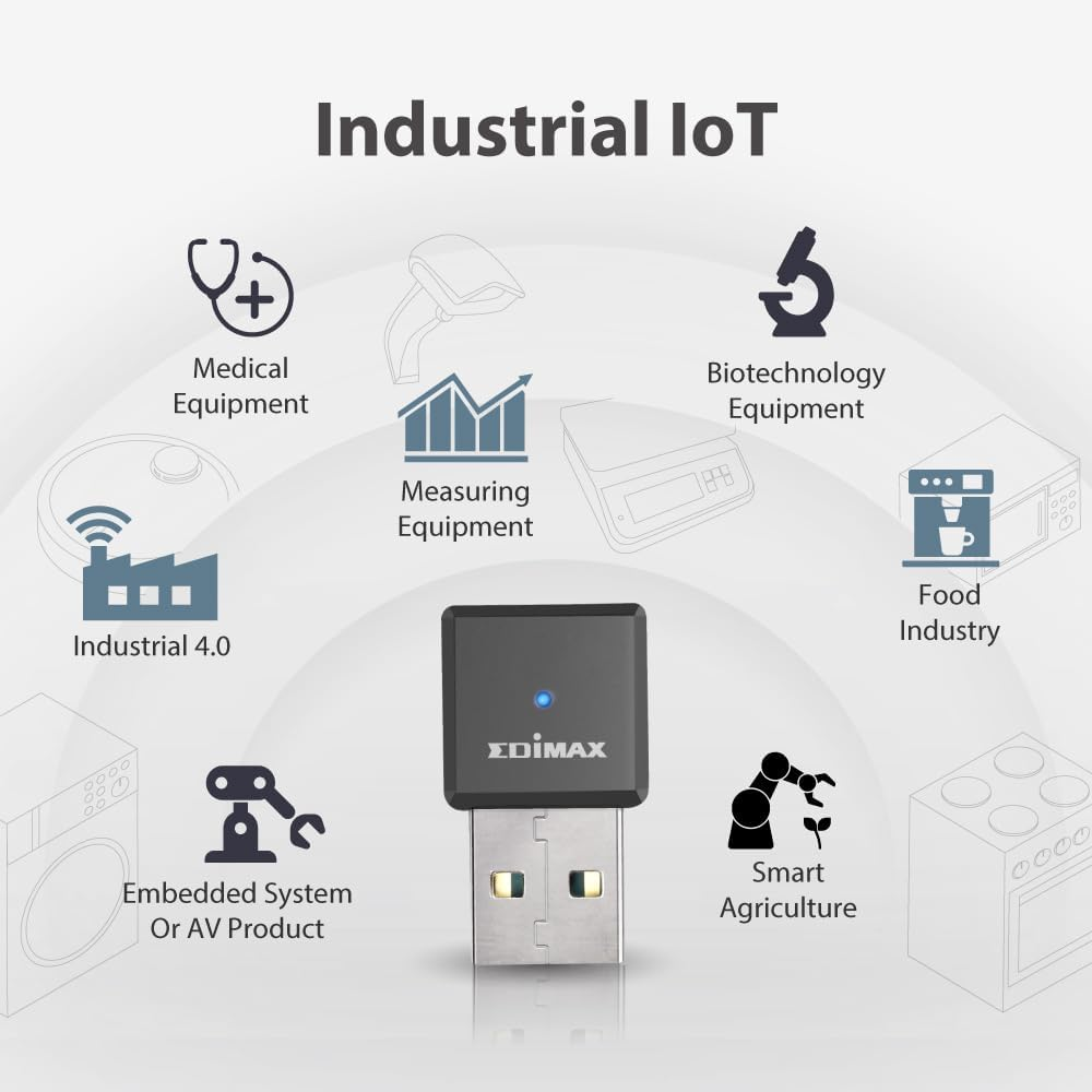 Edimax Wi-Fi 5 802.11Ac Industrial Grade AC650 Dual-Band Wireless Networking USB Adapter for PC and Embedded Systems, Windows, Linux, Extreme Temperature Tolerance -4F to 167F, IEW-7811UTC image number 5