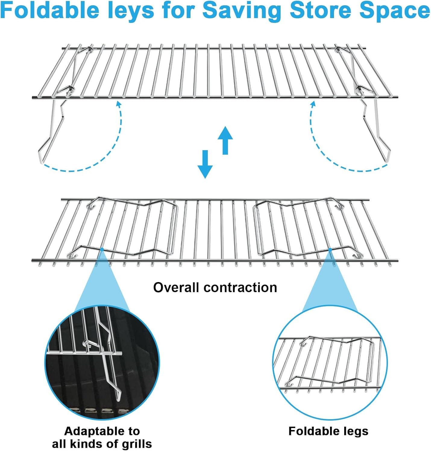 Universal Grill Warming Rack for Griddle, Wood Pellet Smoker and Gas Grill, Rack for Weber for Traeger for Blackstone for Char-Broil and Other Brand Grills