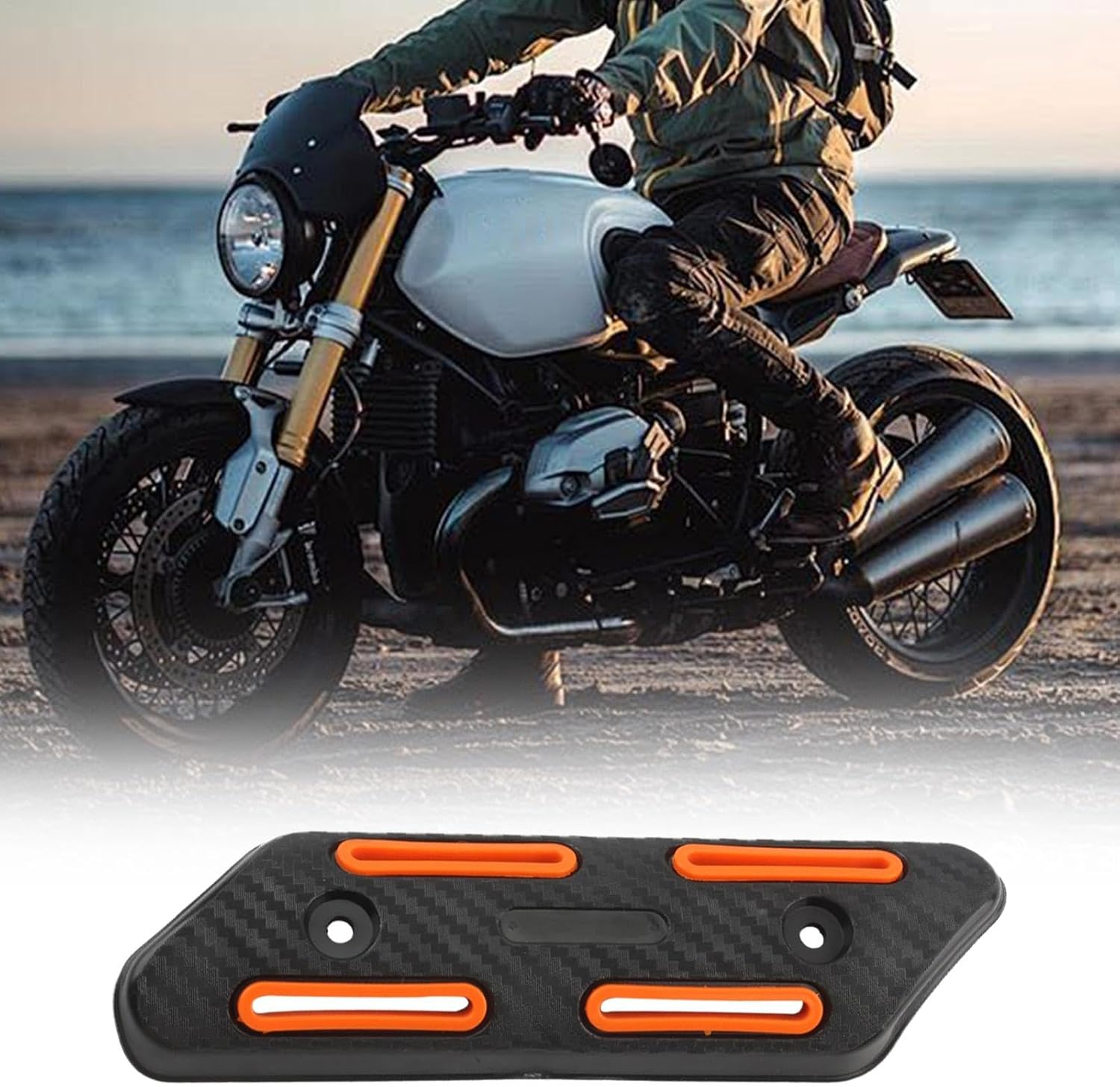 Exhaust Pipe Heat Shield | Muffler Pipe Heat Cover Protector | Anti-Scalding Heat Shield Straight Cover, Motorcycle Heat Guard Cover for Exhaust Pipe - Green image number 6