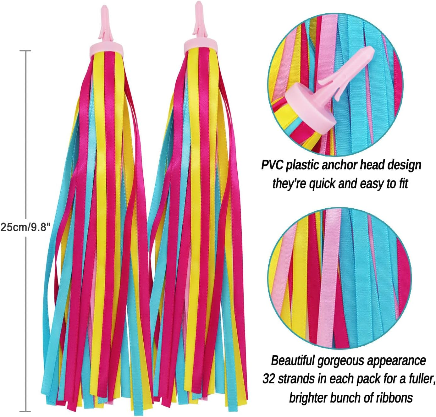 PLATT Kid'S Bicycle Handlebar Streamers Colorful Ribbons Tassel for Girls Boys Bicycle Handlebar Scooter Handgrip (1Pair) image number 5
