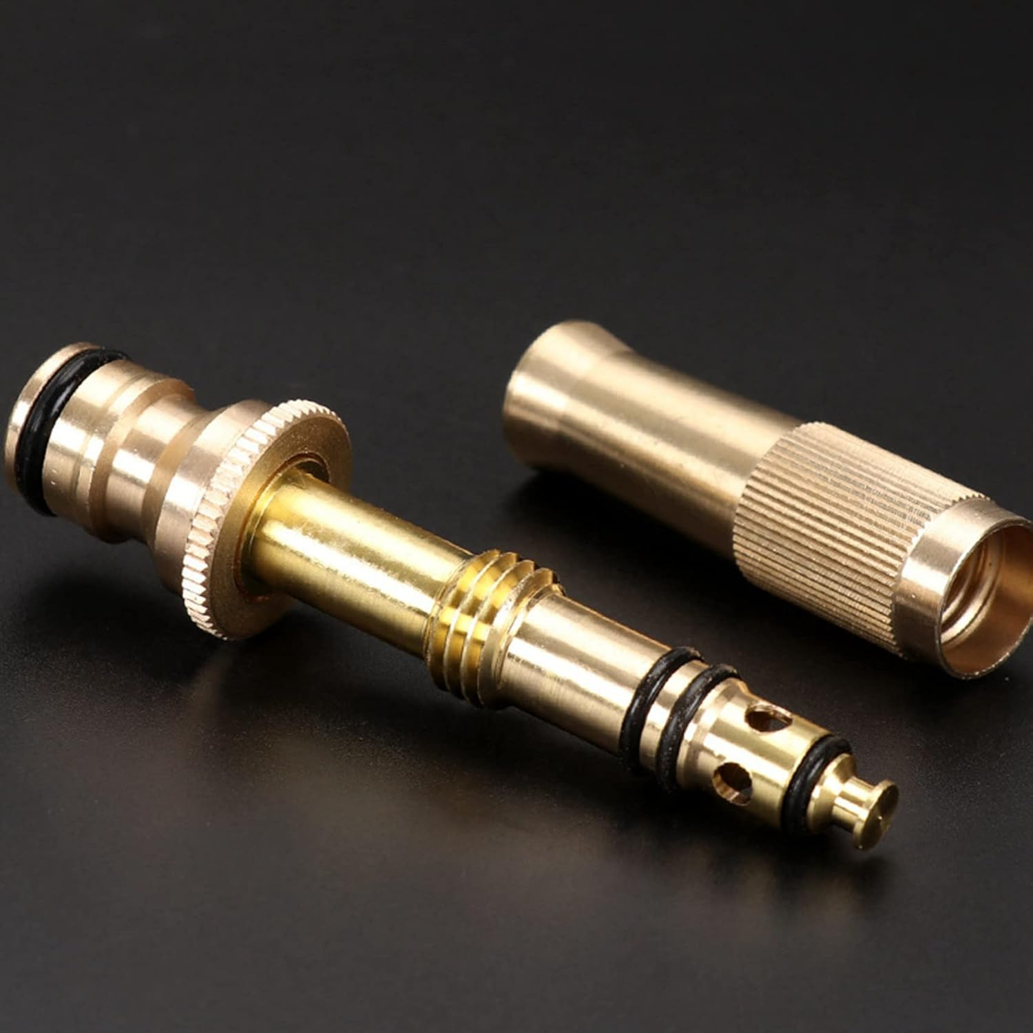 2X High Pressure Hose Nozzle Heavy Duty, Brass Water Hose Nozzles for Garden Hoses, Adjustable Function image number 1