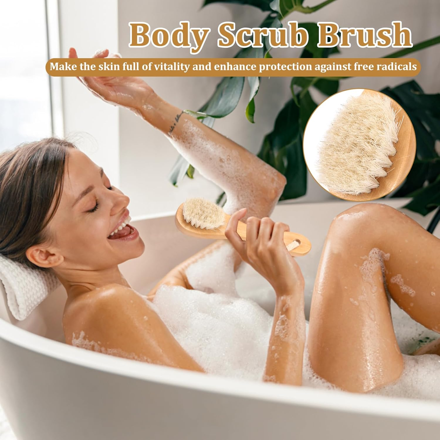 2 Pcs Dry Brushing Body Brush Set - Efficient Multifunctional Body Scrubber Kit | Ideal for Shower & Bathing | for Women & Men image number 5