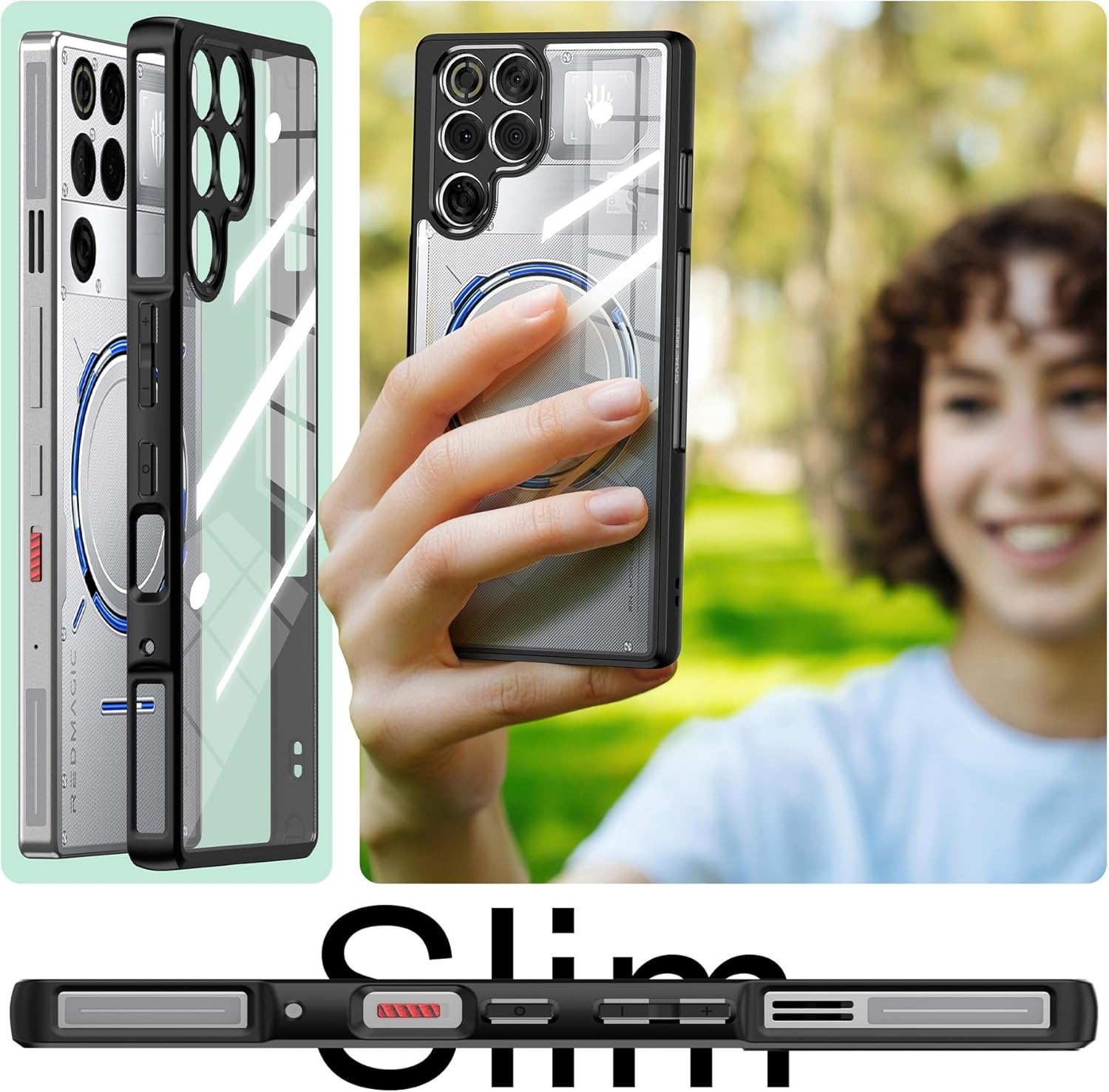 Foluu Clear Case for ZTE Nubia Red Magic 11 Pro Case/11 Pro+, [Not Yellowing] [Military Drop Protection] Shockproof Protective Slim Thin Cover for Red Magic 11 Pro 2025 image number 3