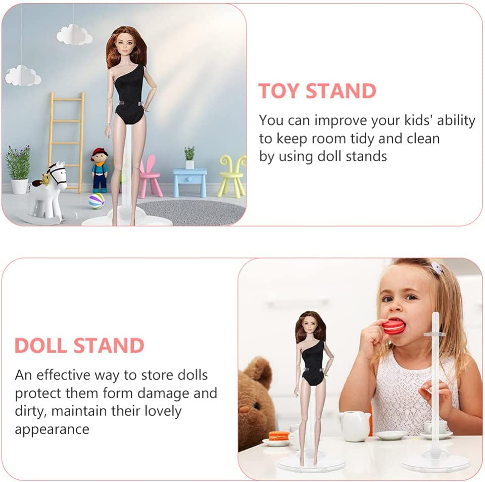 Toddmomy Doll Stands Show 15Pcs Doll Stands Display Holder Transparent Support for S Plastic S image number 6
